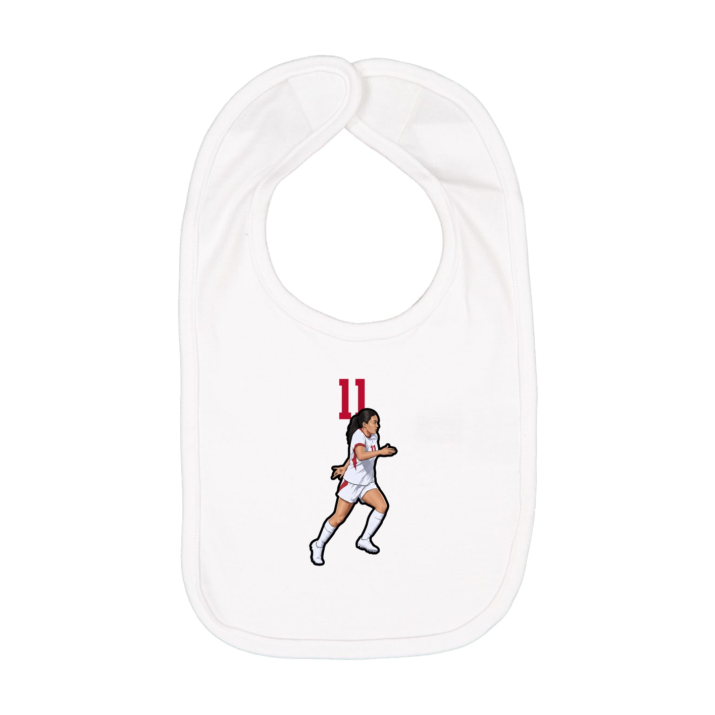 Infant Bib — Number Top in White