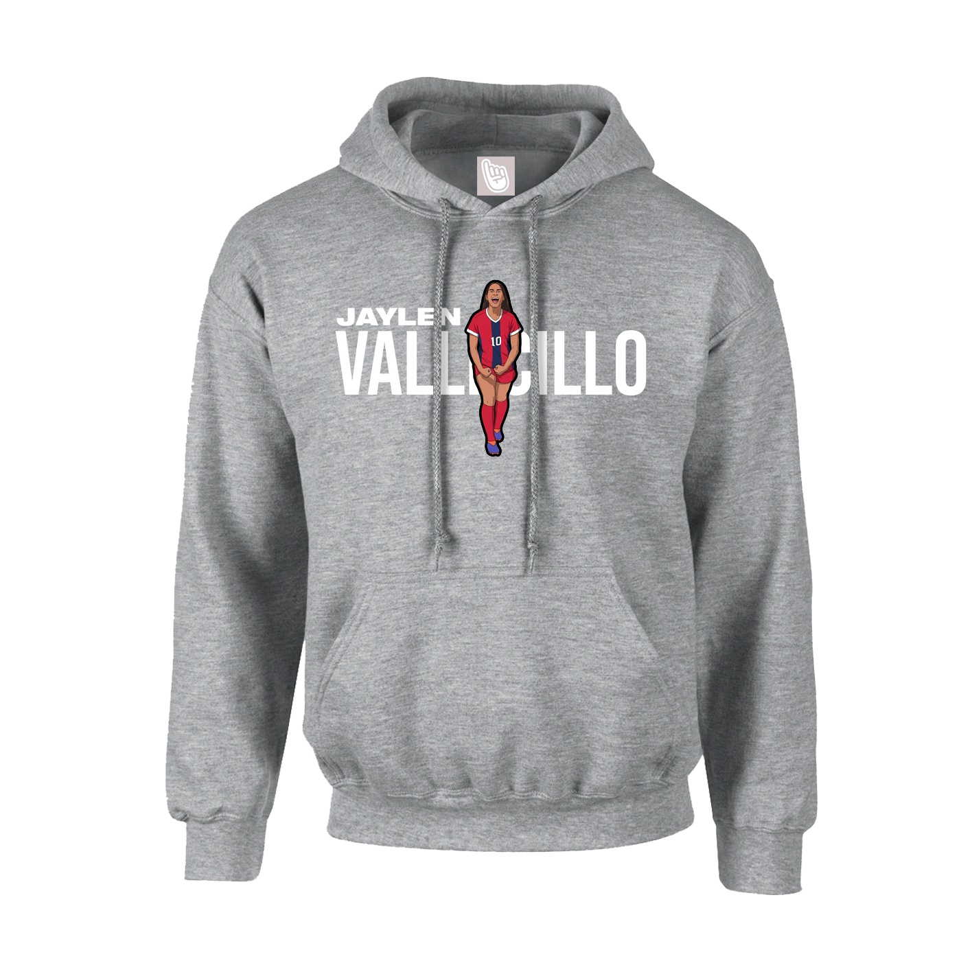 Hoodie — Player Name in Grey