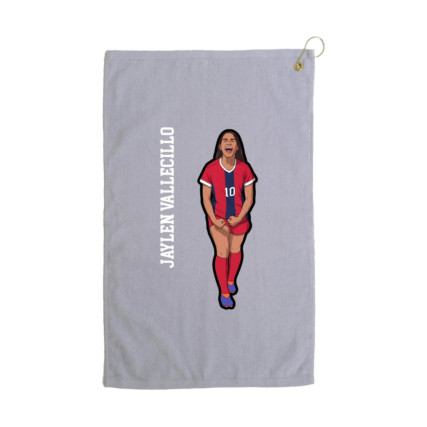 Golf Towel — Name Vertical in Grey