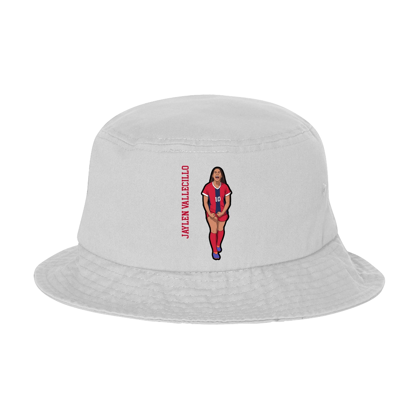 Bucket Cap — Name Vertical in White