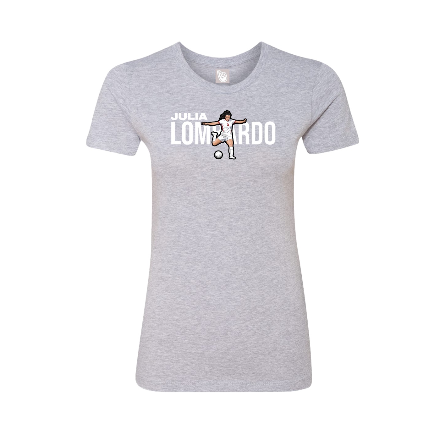 Fitted Women's Tee — Player Name in Grey