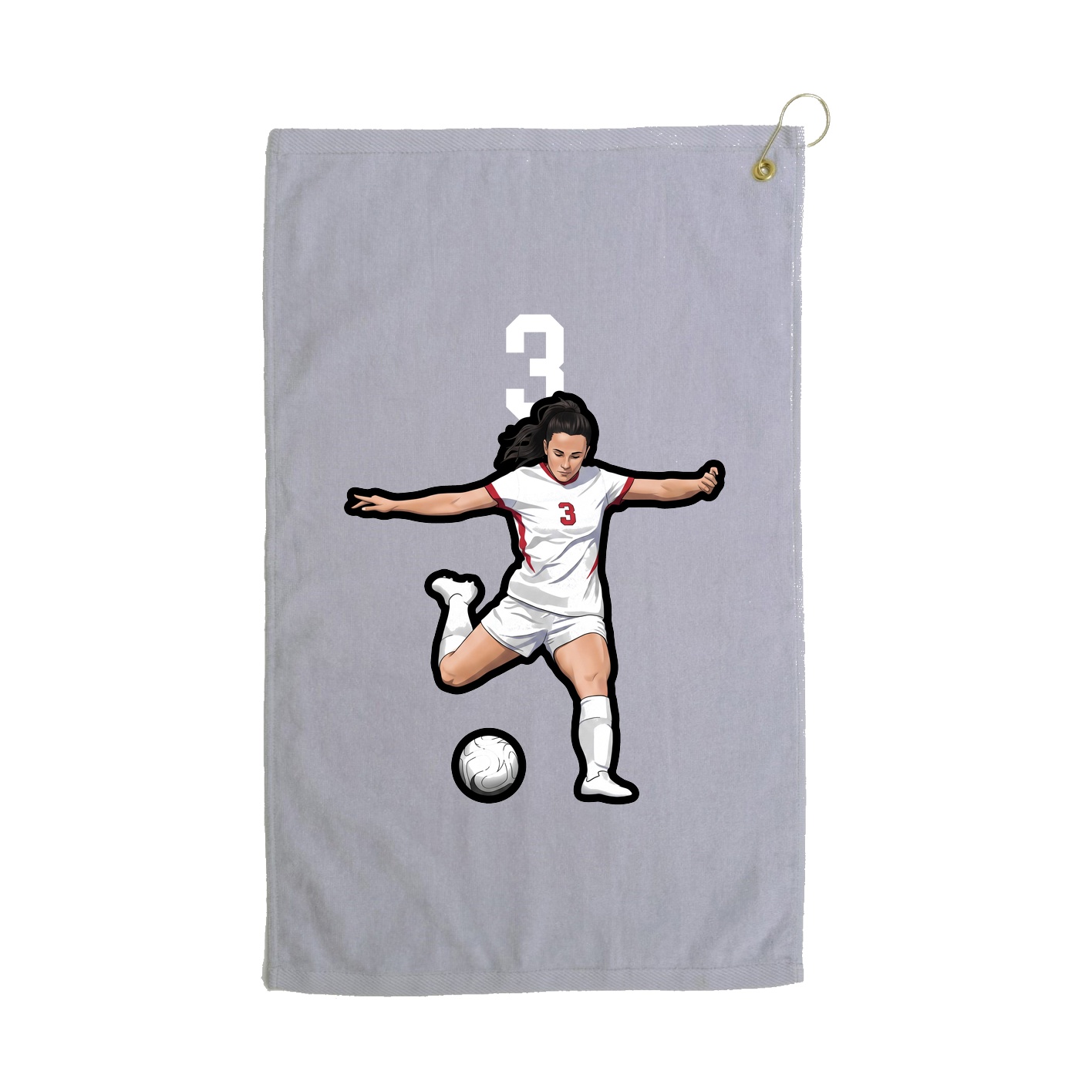 Golf Towel — Number Top in Grey