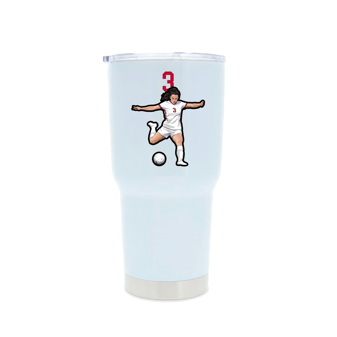 30oz Stainless Steel Tumbler — Number Top in White