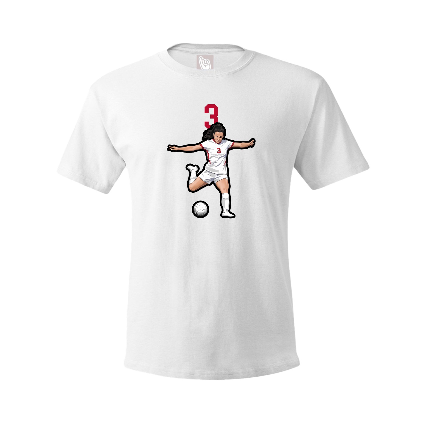 Youth Tee — Number Top in White
