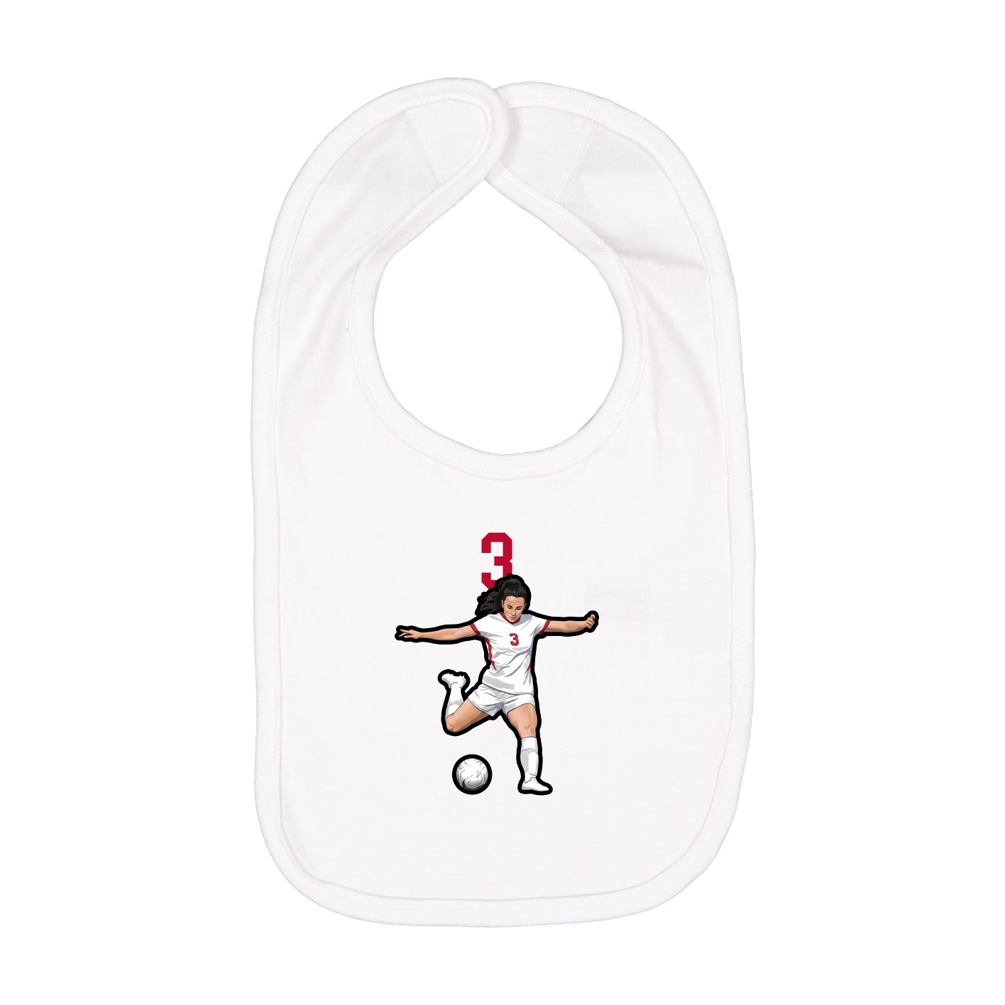 Infant Bib — Number Top in White