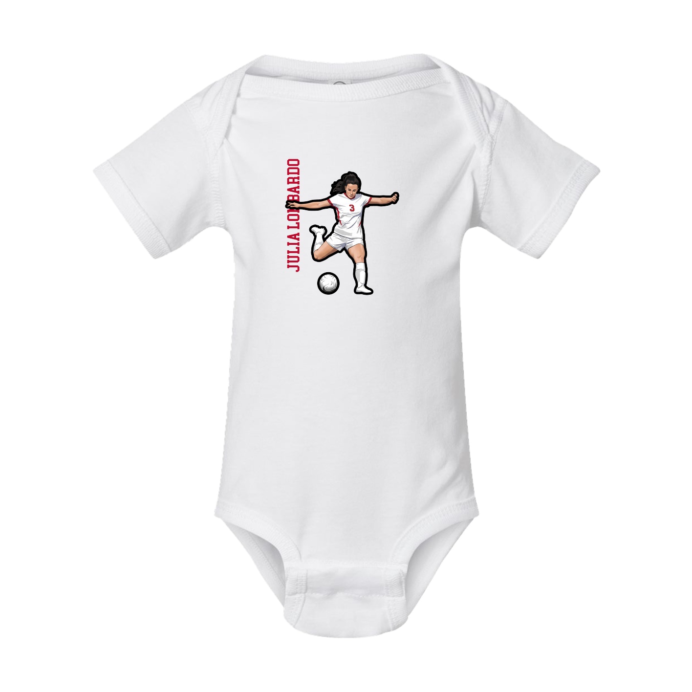 Baby Onesie — Name Vertical in White