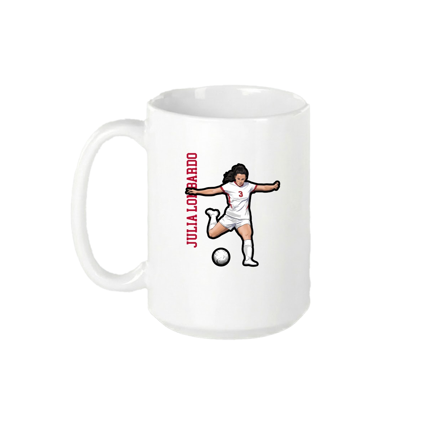 15oz Coffee Mug — Name Vertical in White