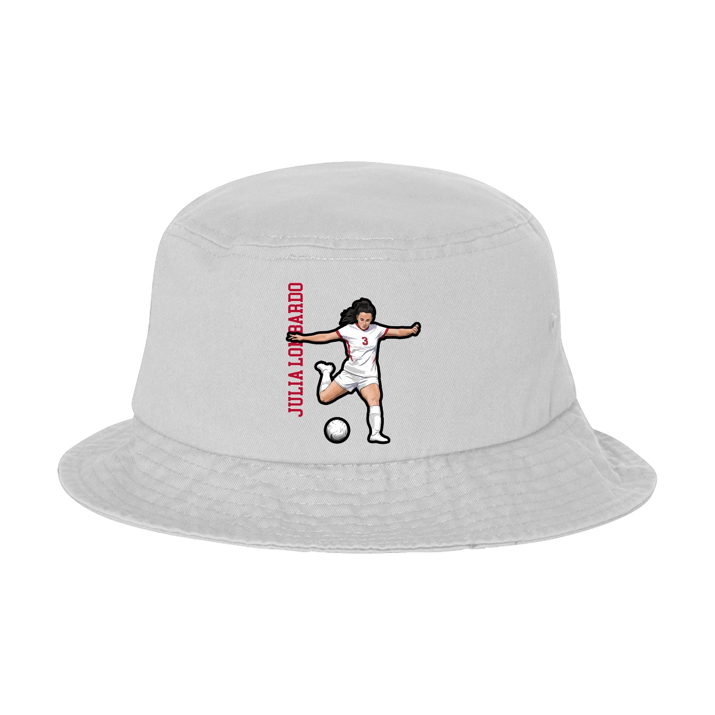 Bucket Cap — Name Vertical in White