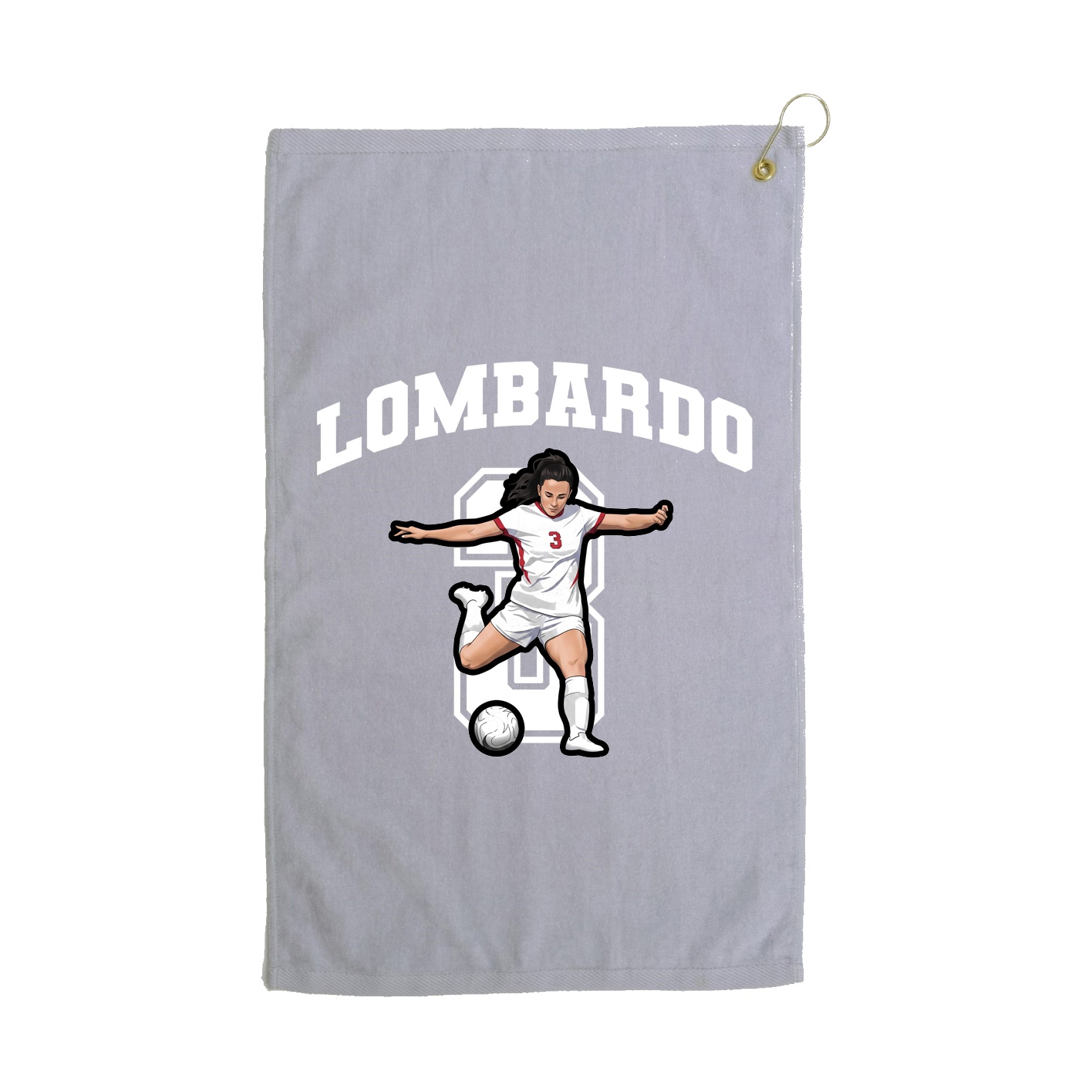 Golf Towel — Number in Grey