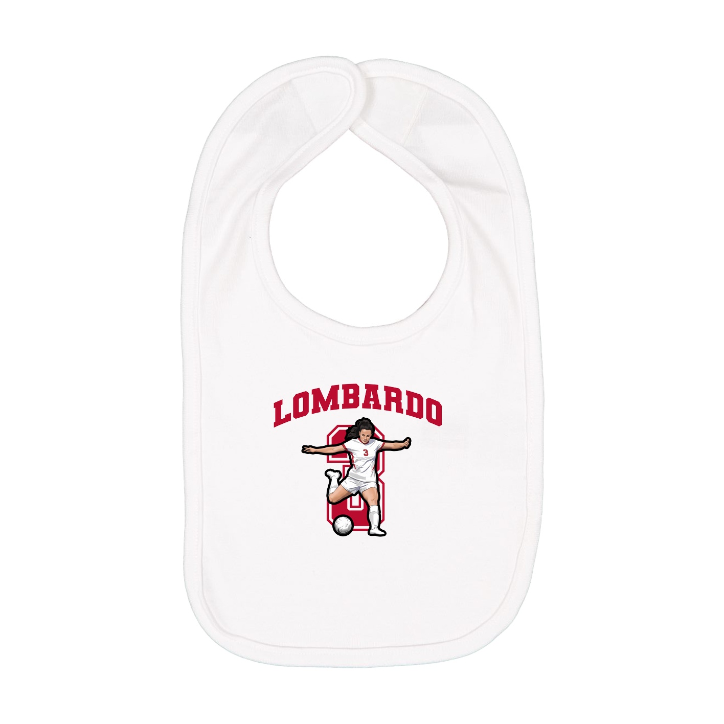 Infant Bib — Number in White