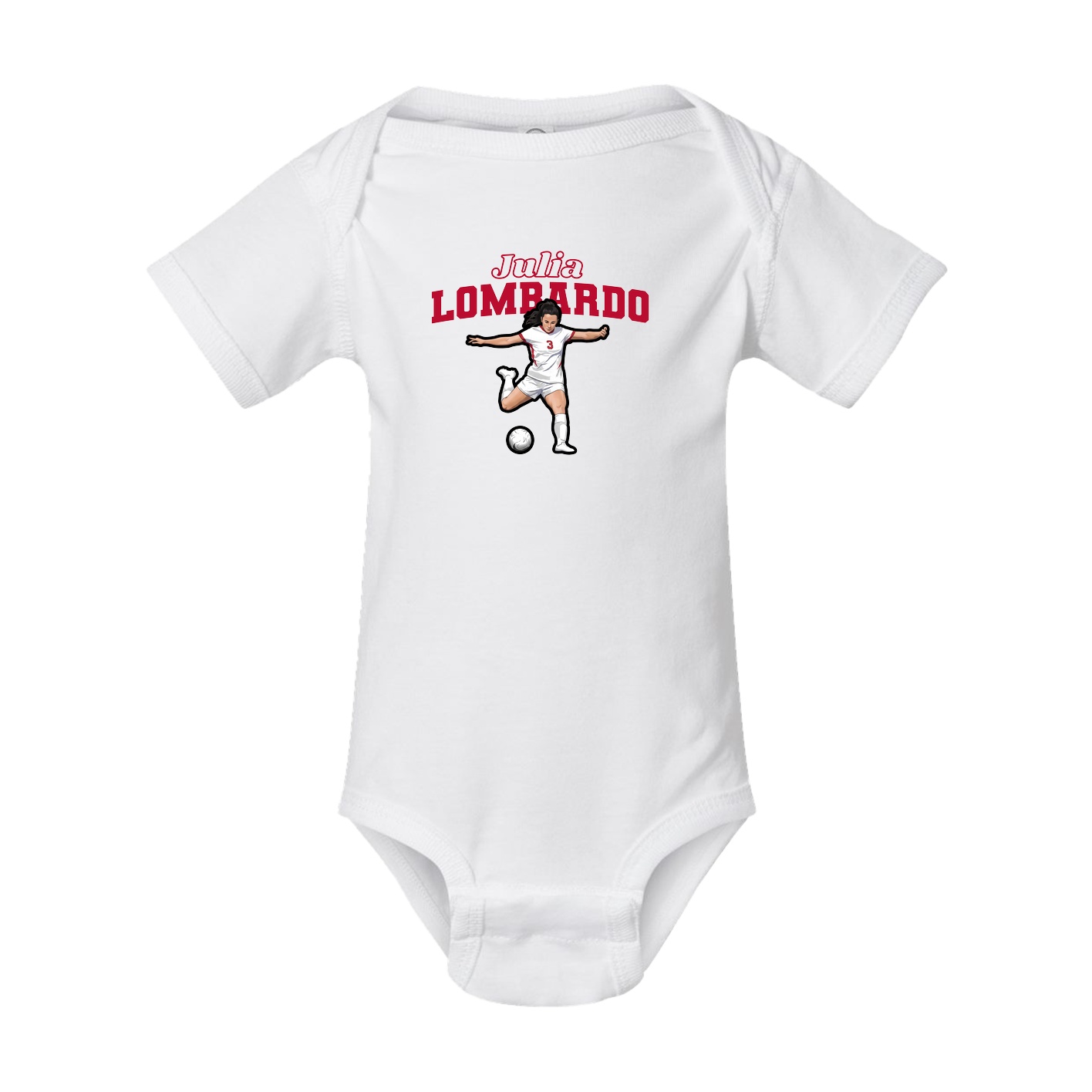 Baby Onesie — Name Arch in White