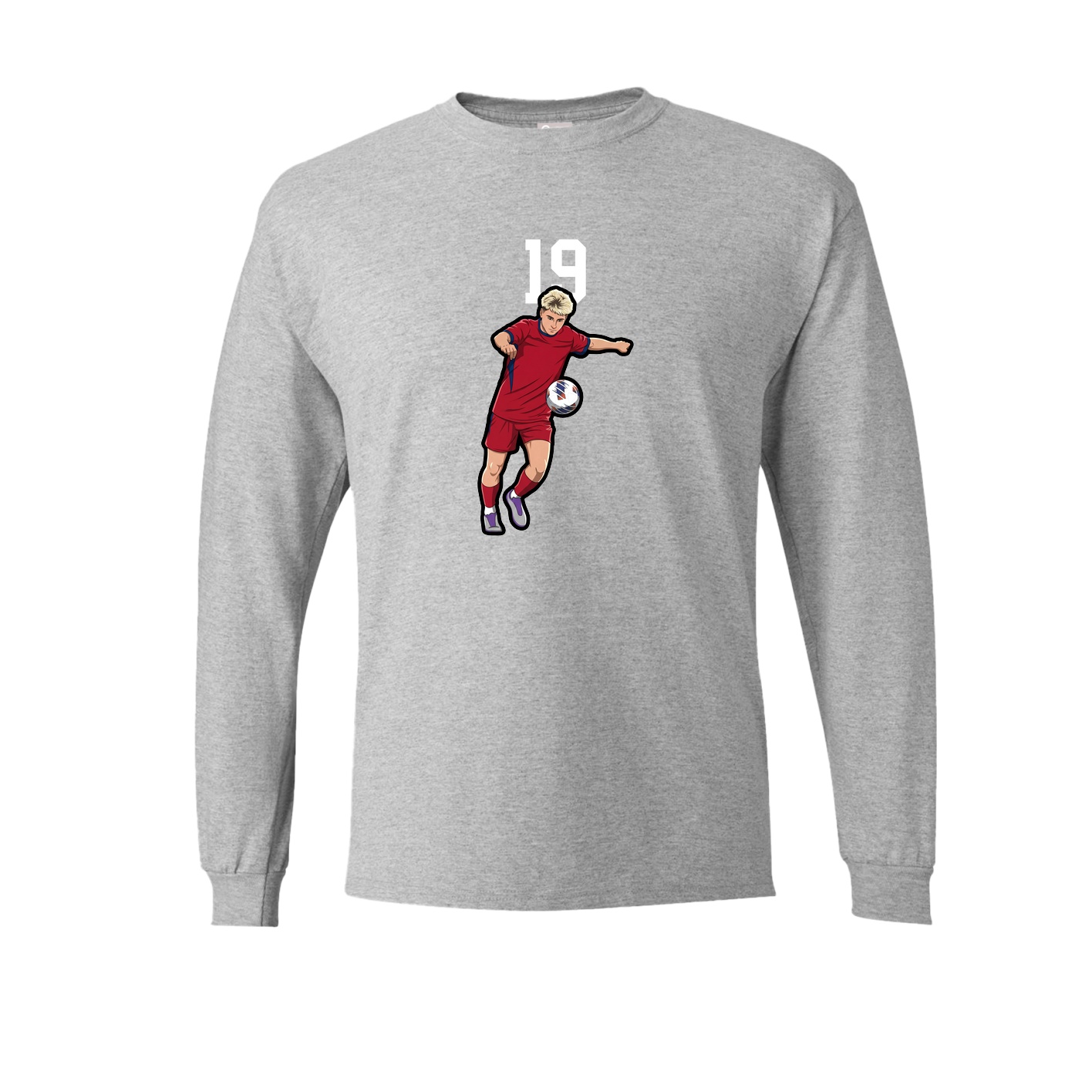 Long Sleeve Tee — Number Top in Grey