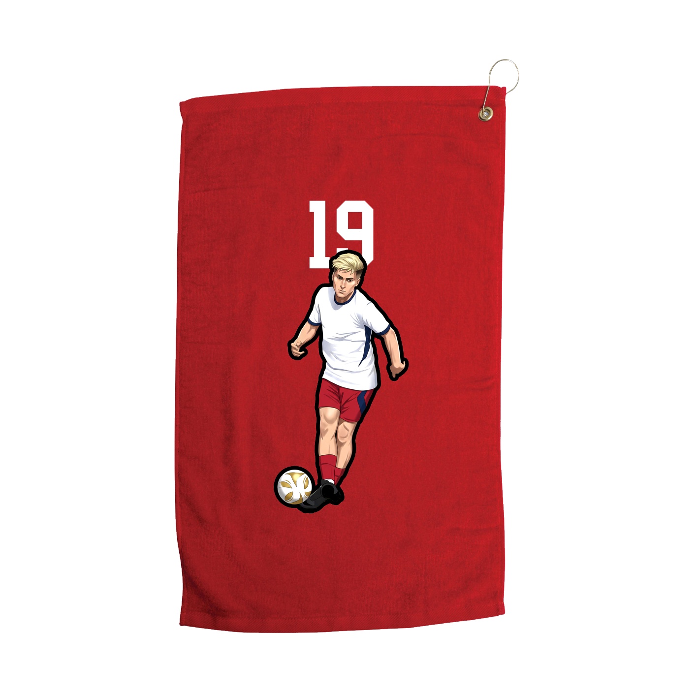 Golf Towel — Number Top in Red