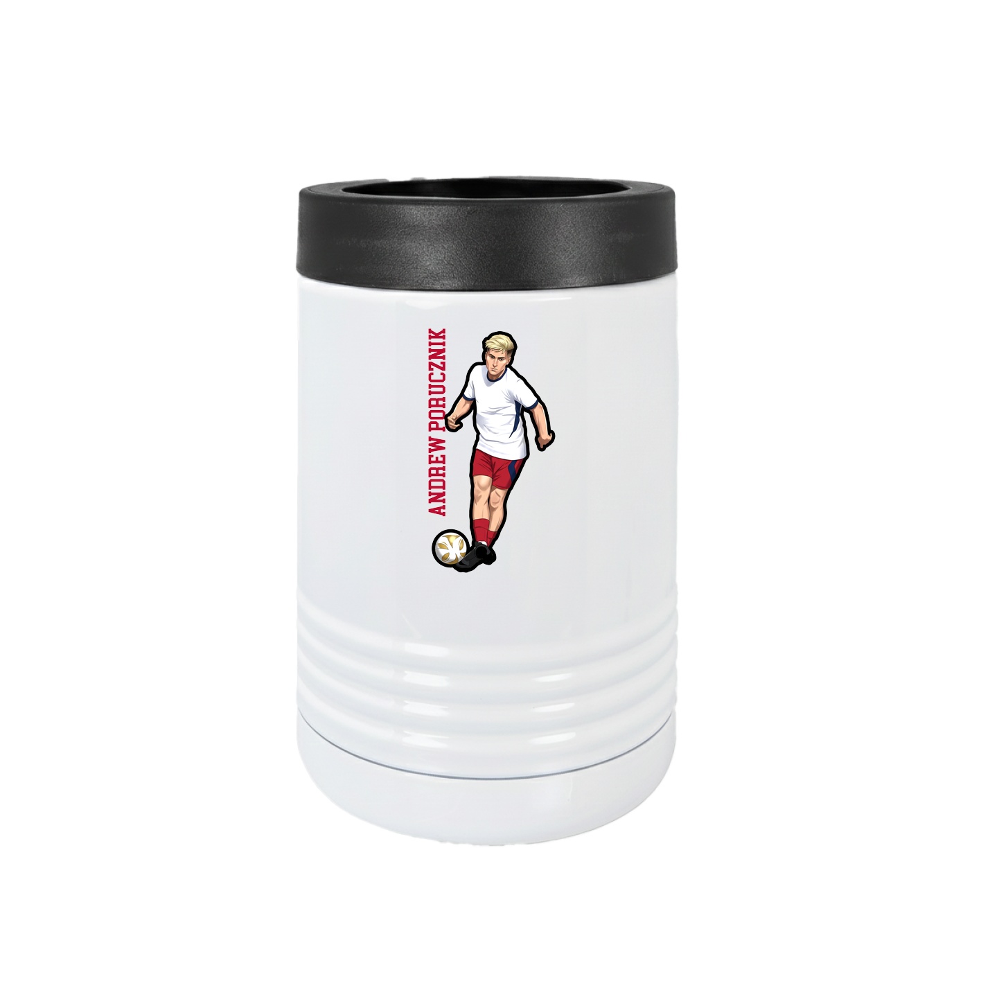 Beverage Holder — Name Vertical in White