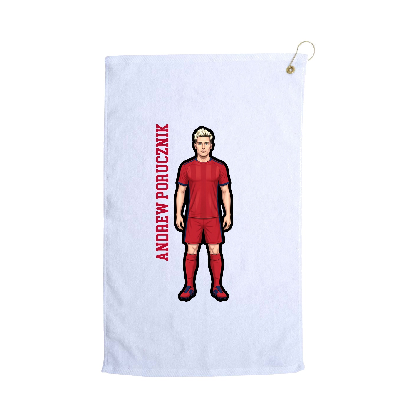 Golf Towel — Name Vertical in White