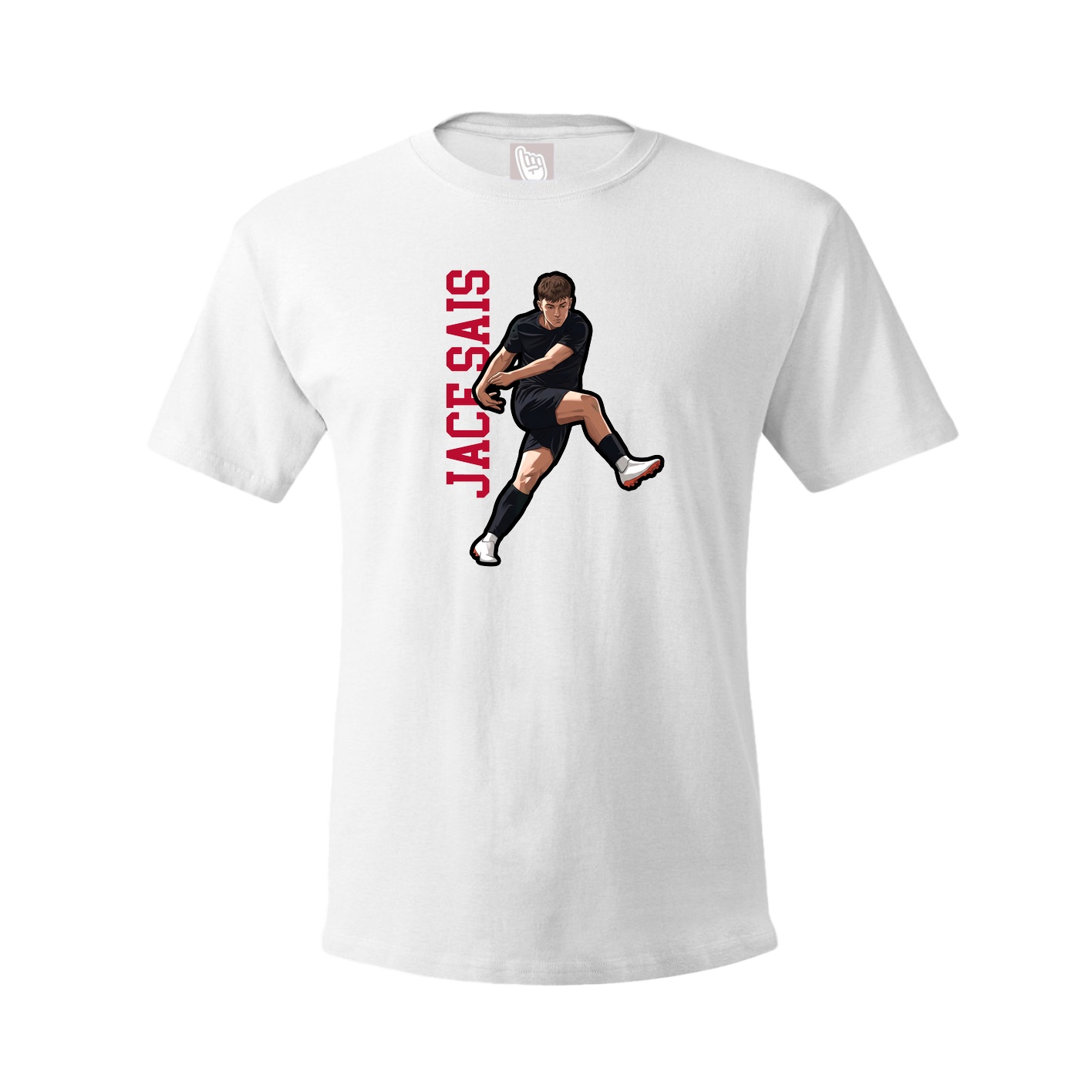 Youth Tee — Name Vertical in White