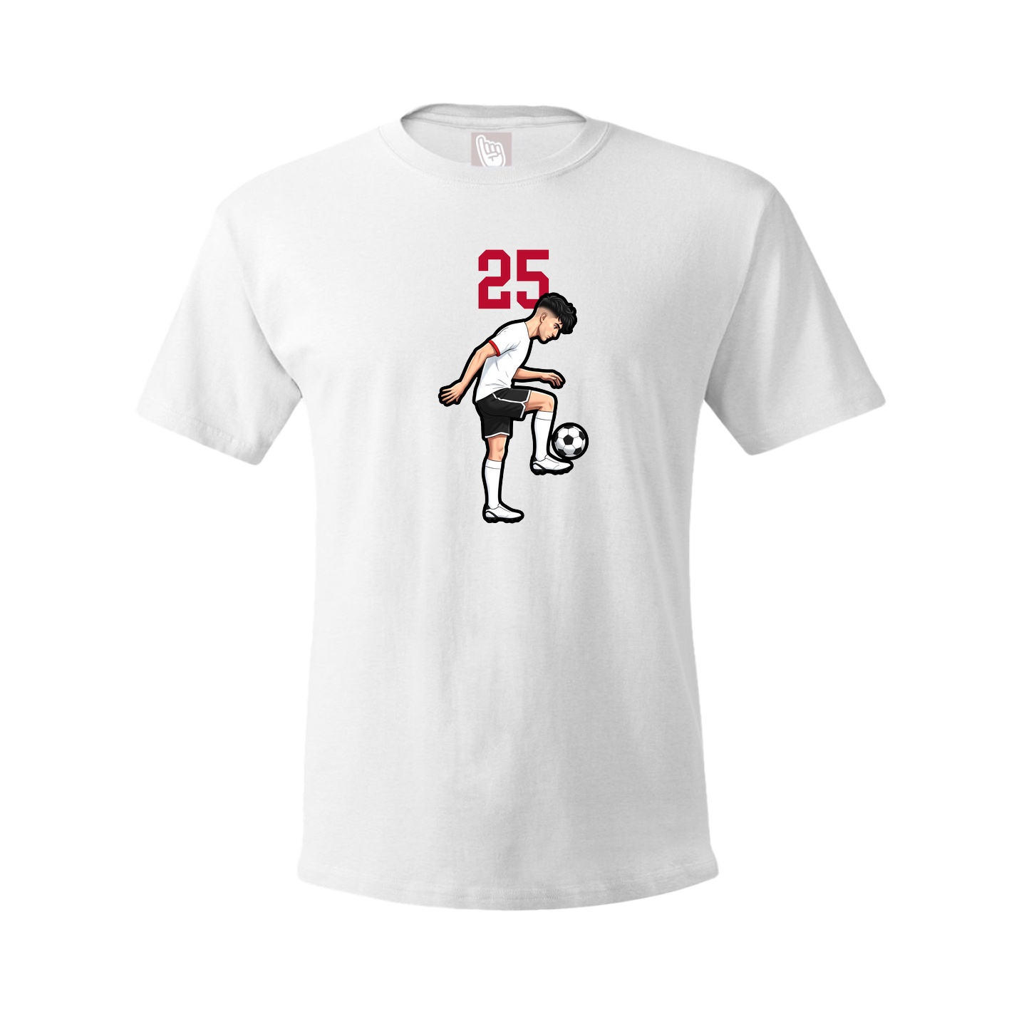 Youth Tee — Number Top in White
