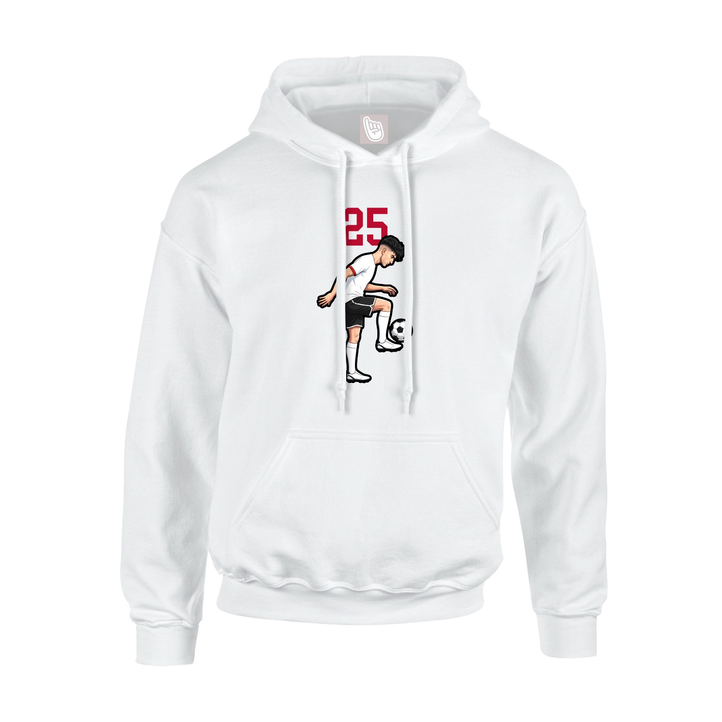 Youth Hoodie — Number Top in White