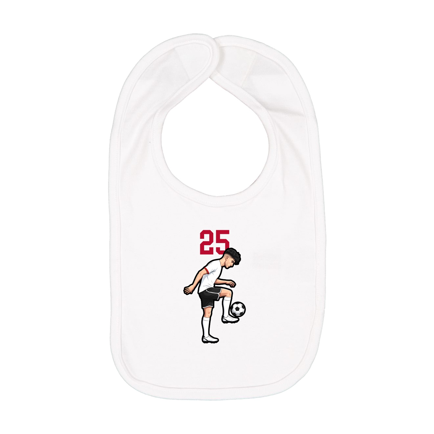Infant Bib — Number Top in White