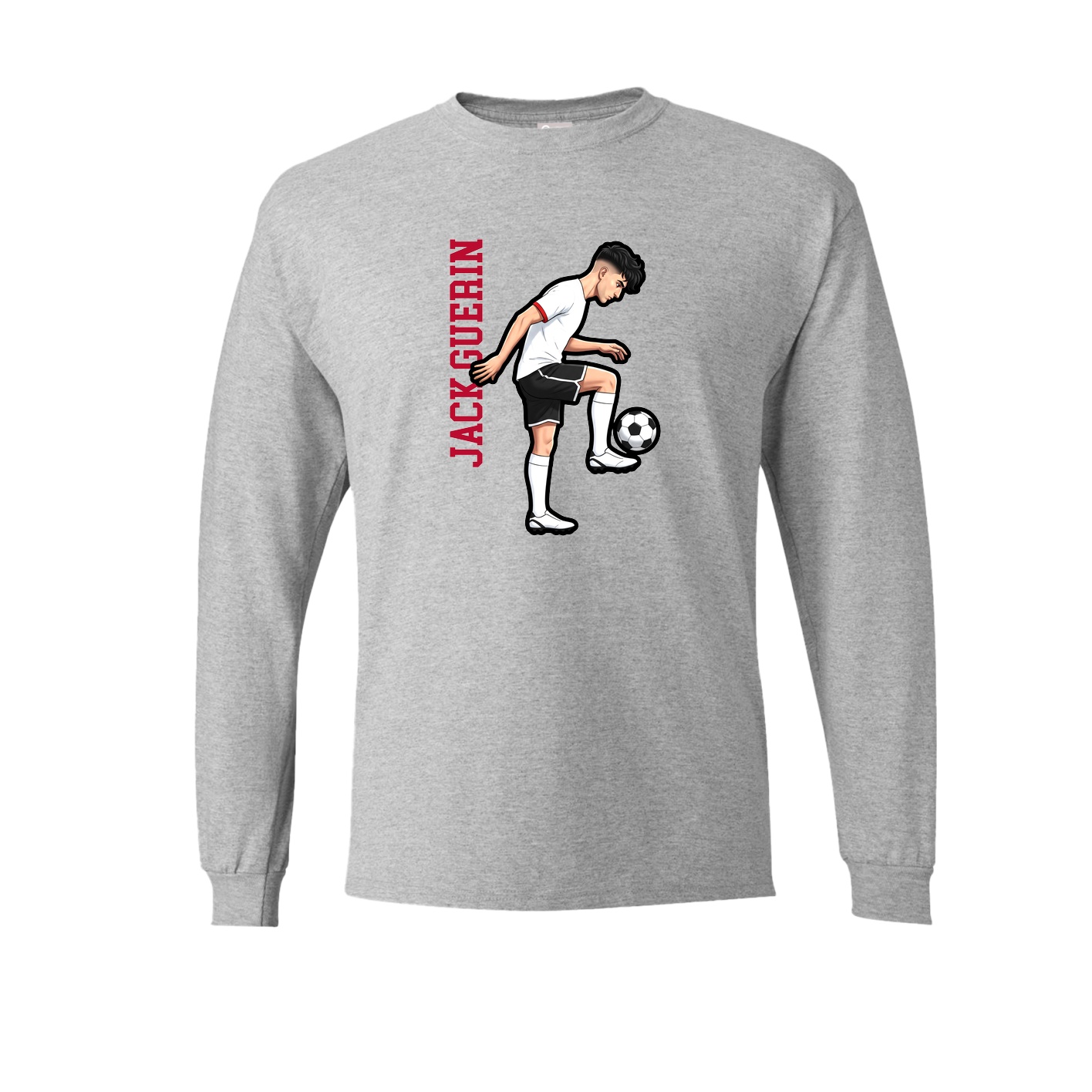 Long Sleeve Tee — Name Vertical in Grey