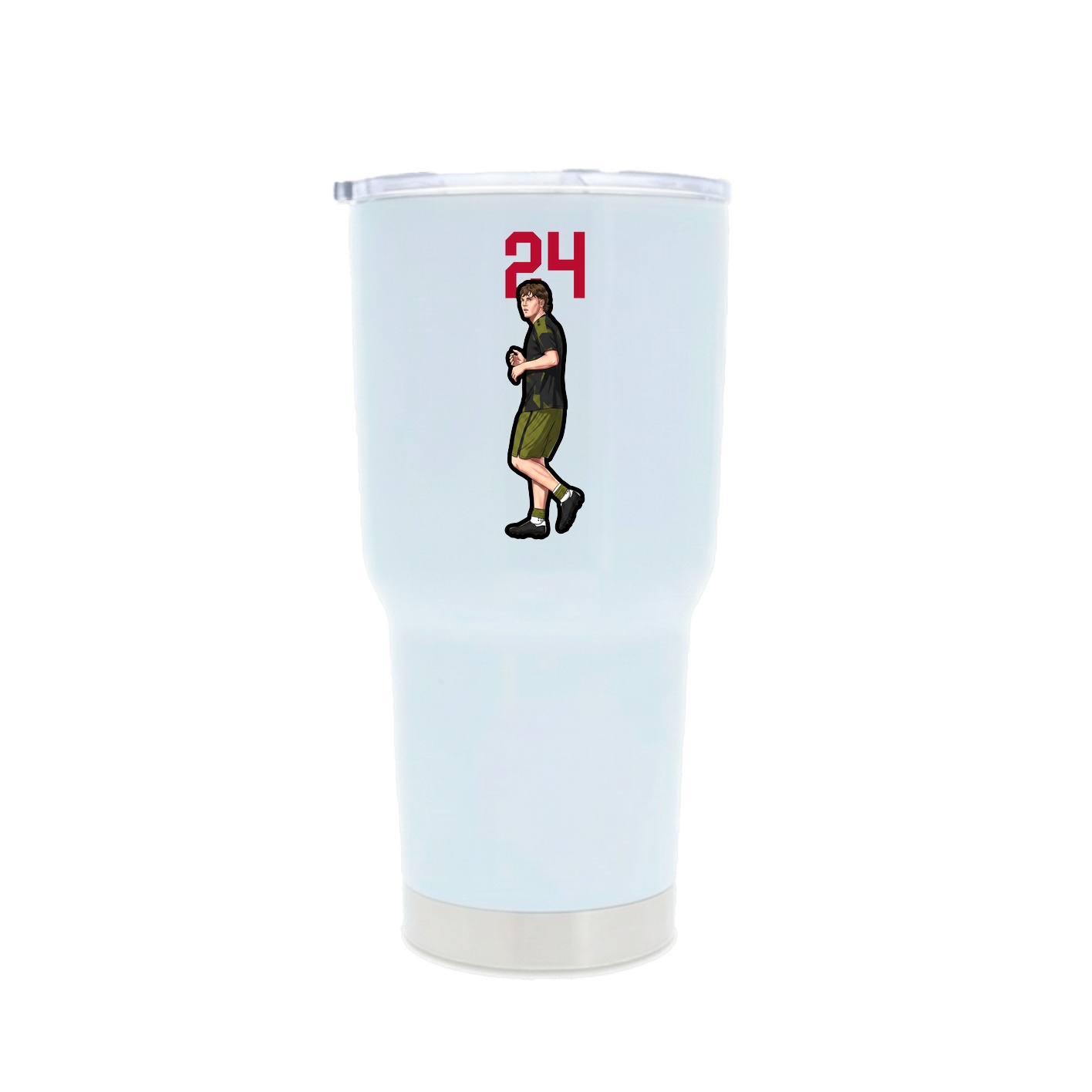 30oz Stainless Steel Tumbler — Number Top in White
