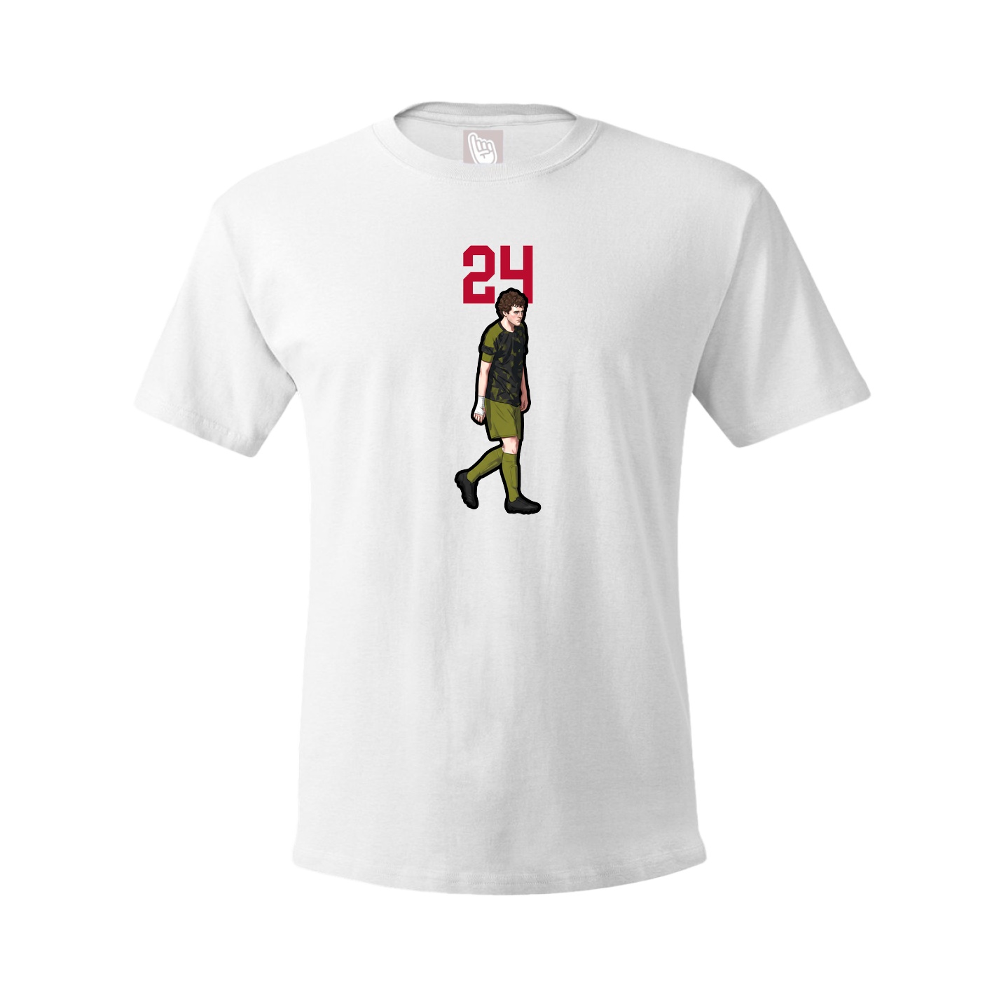 Youth Tee — Number Top in White