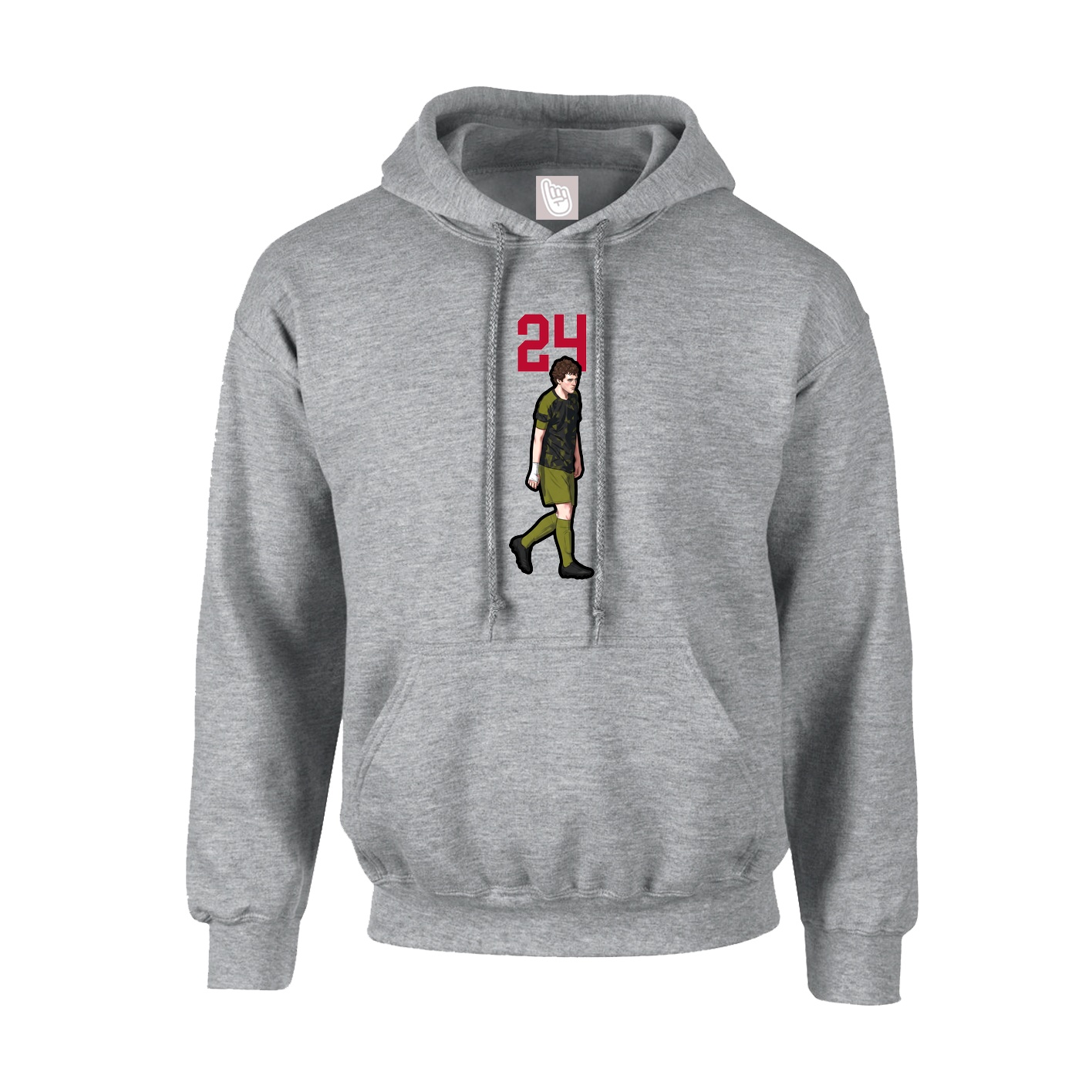 Hoodie — Number Top in Grey