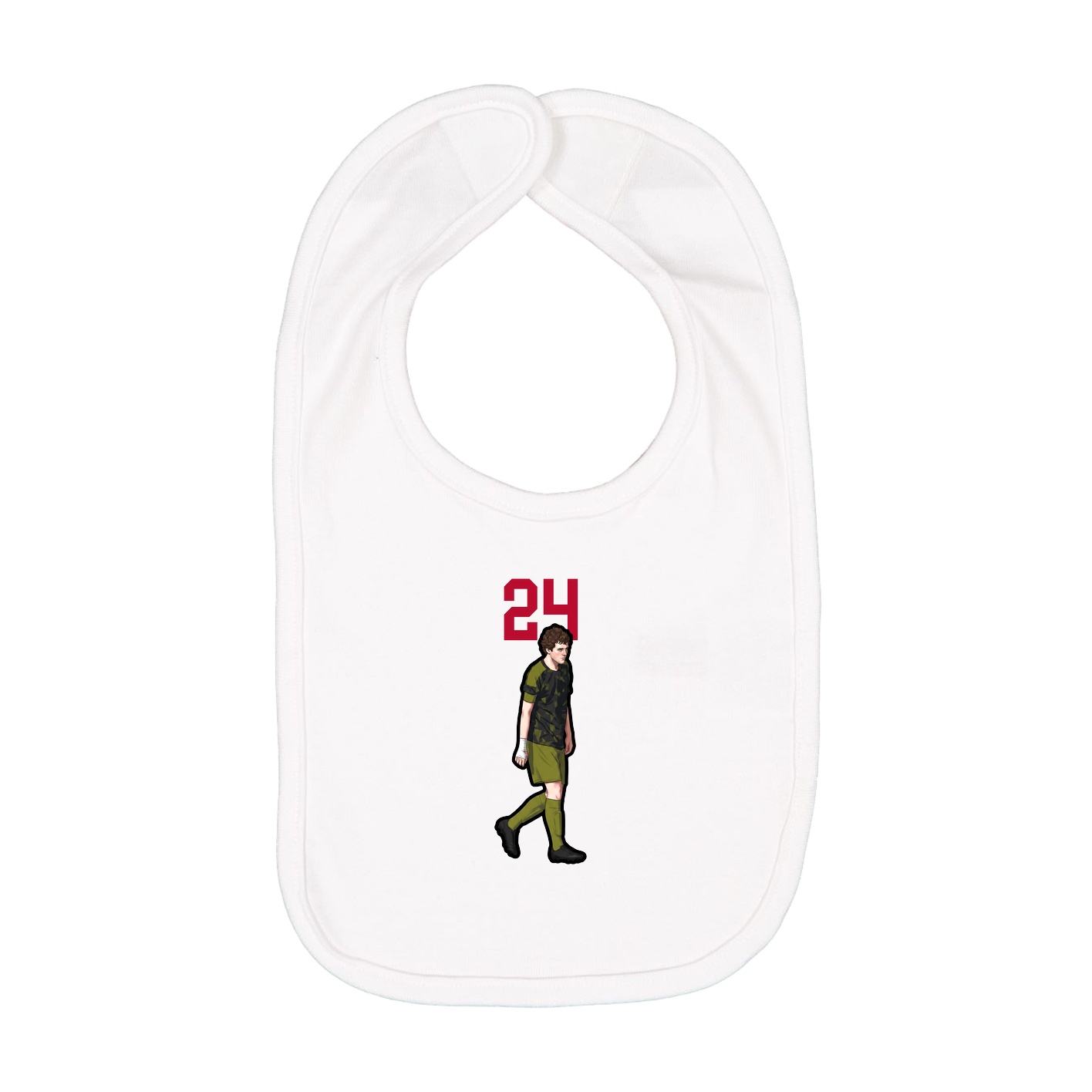 Infant Bib — Number Top in White