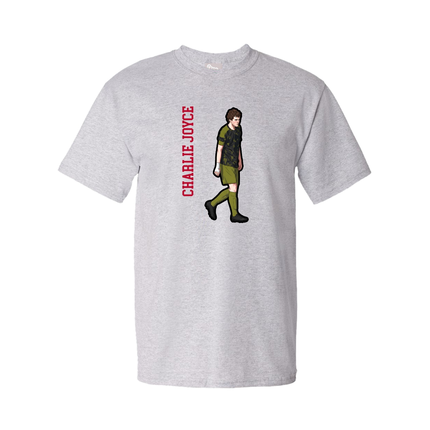 Youth Tee — Name Vertical in Grey