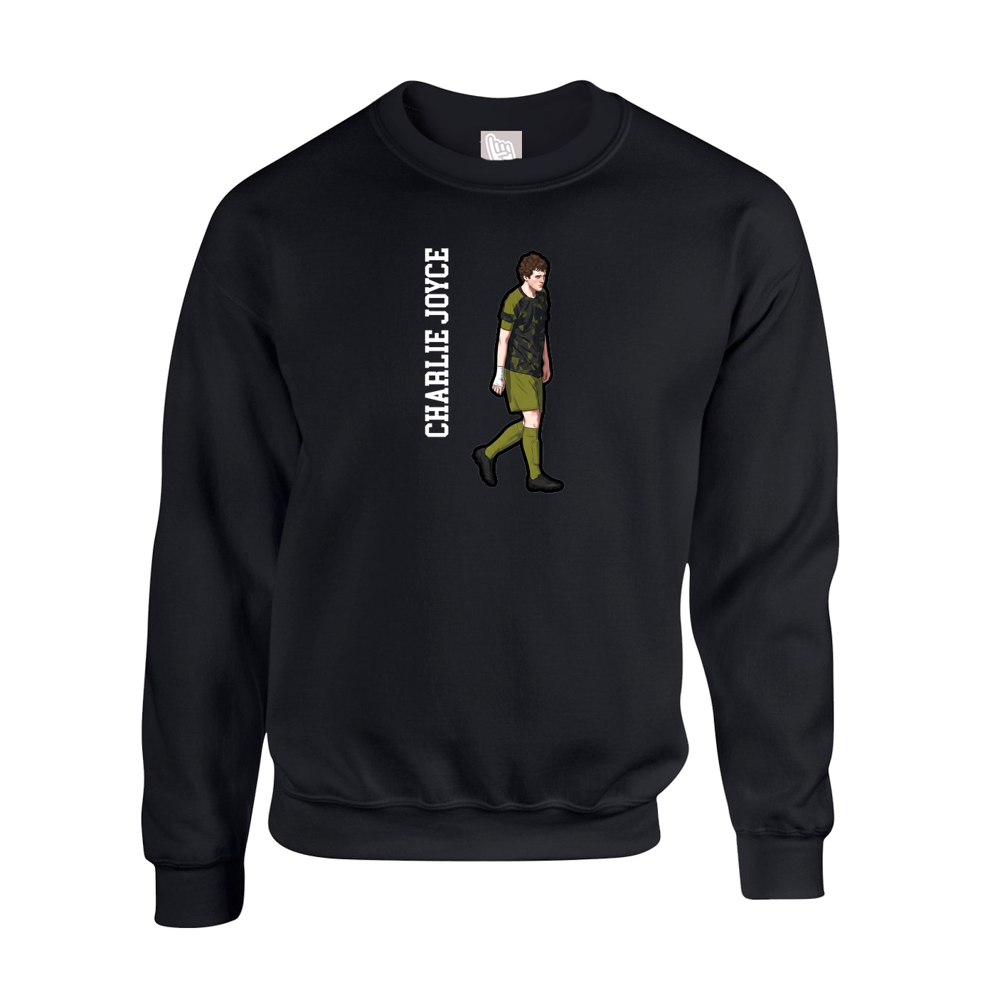 Fleece Crew — Name Vertical in Black