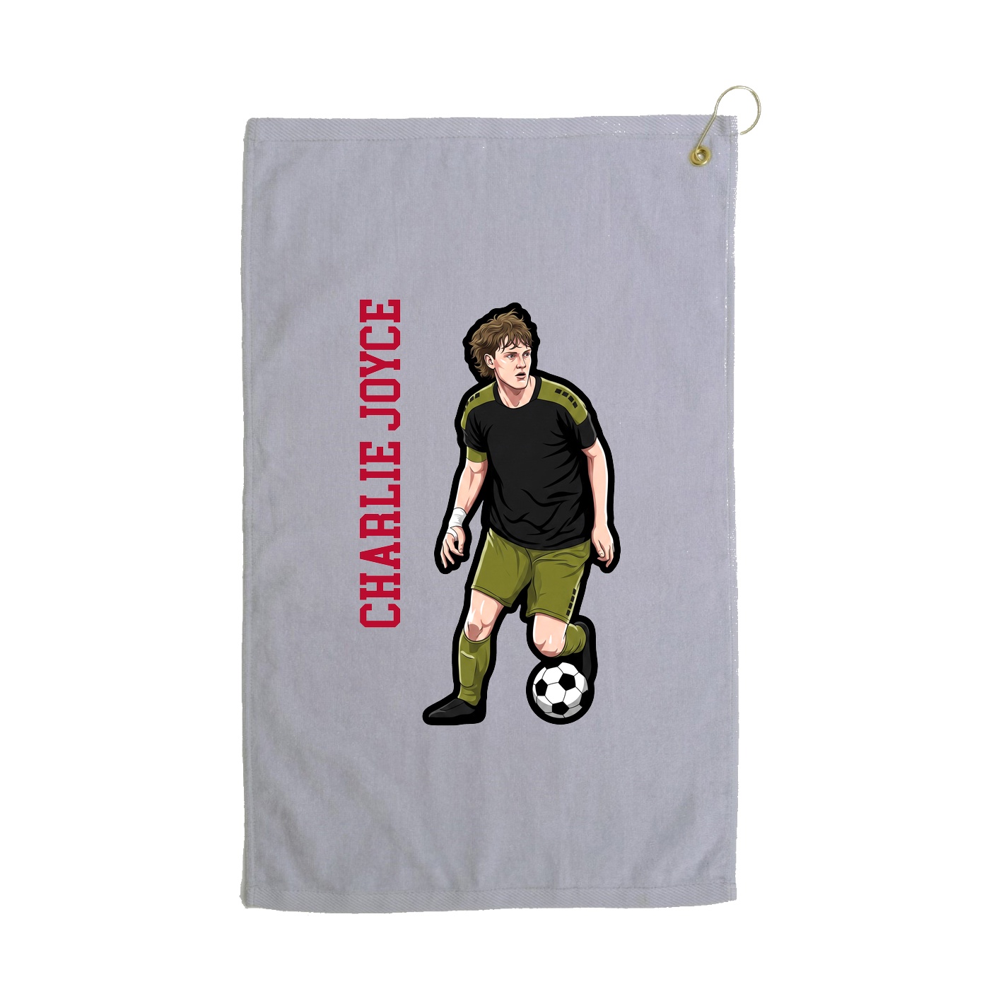 Golf Towel — Name Vertical in Grey