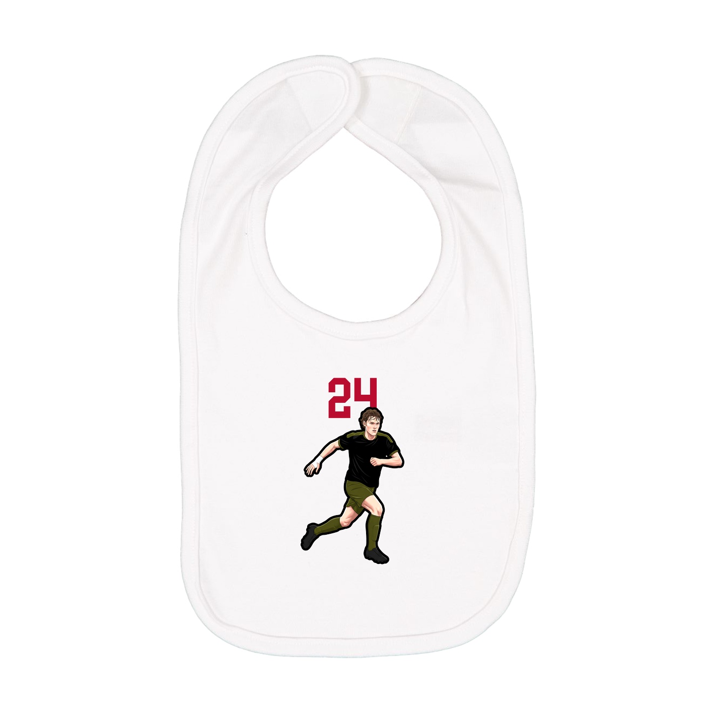 Infant Bib — Number Top in White