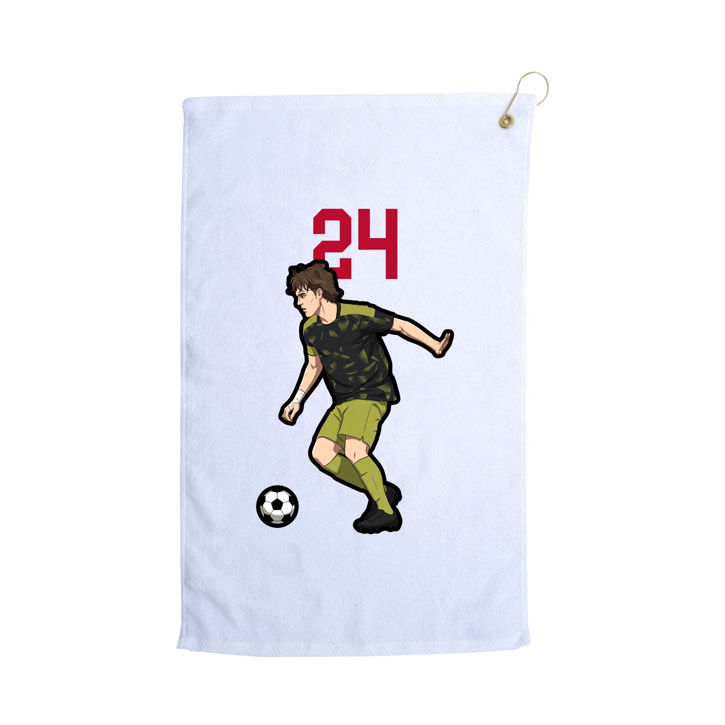 Golf Towel — Number Top in White