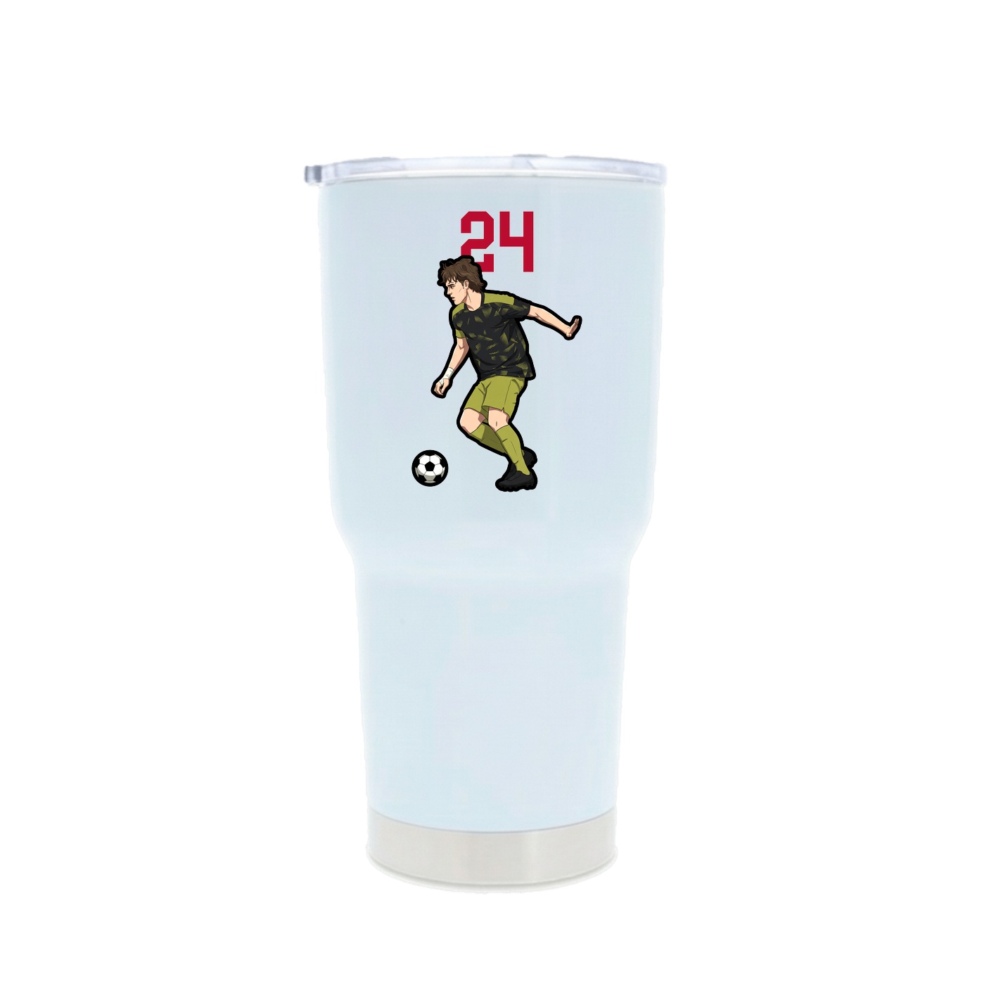 30oz Stainless Steel Tumbler — Number Top in White