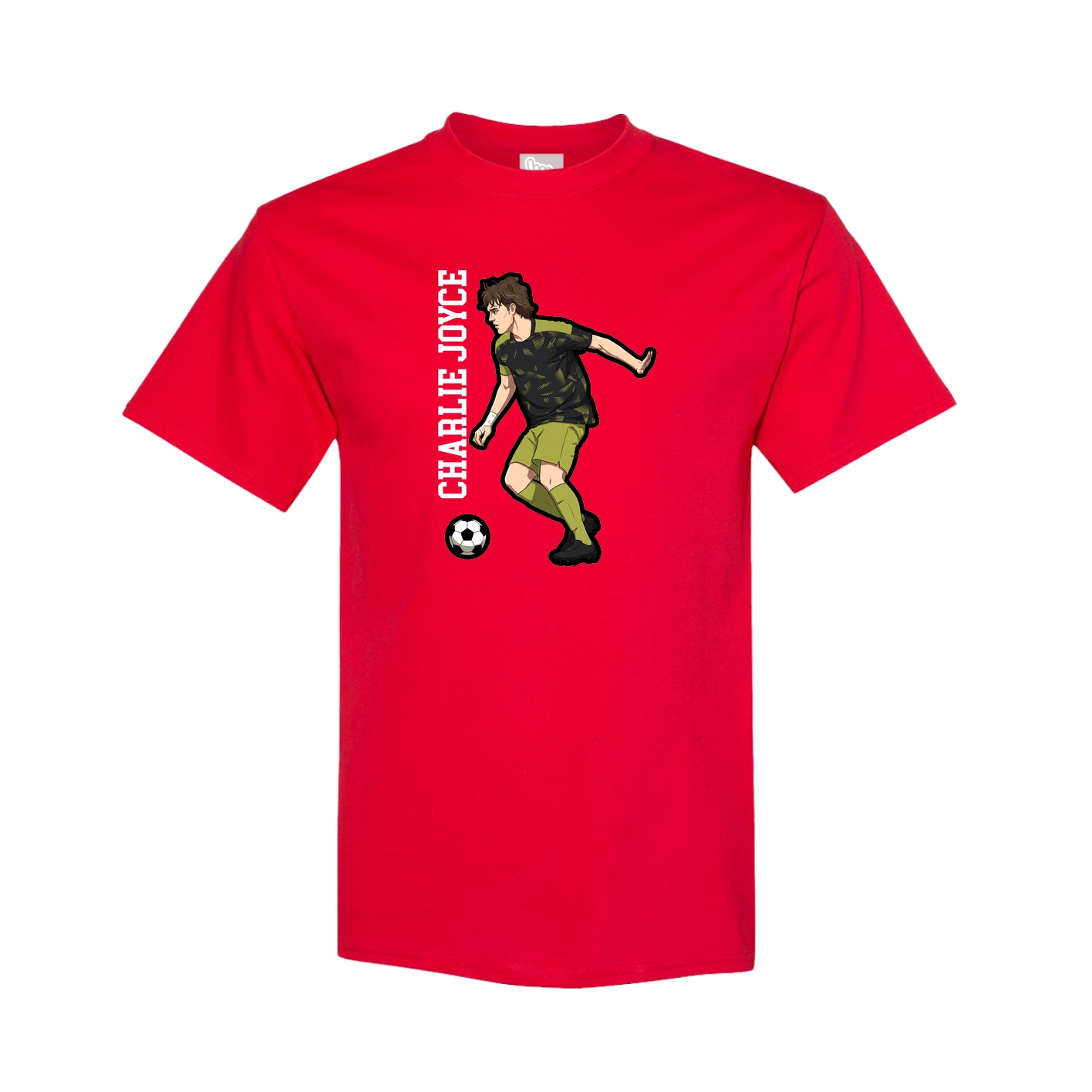 Youth Tee — Name Vertical in Red