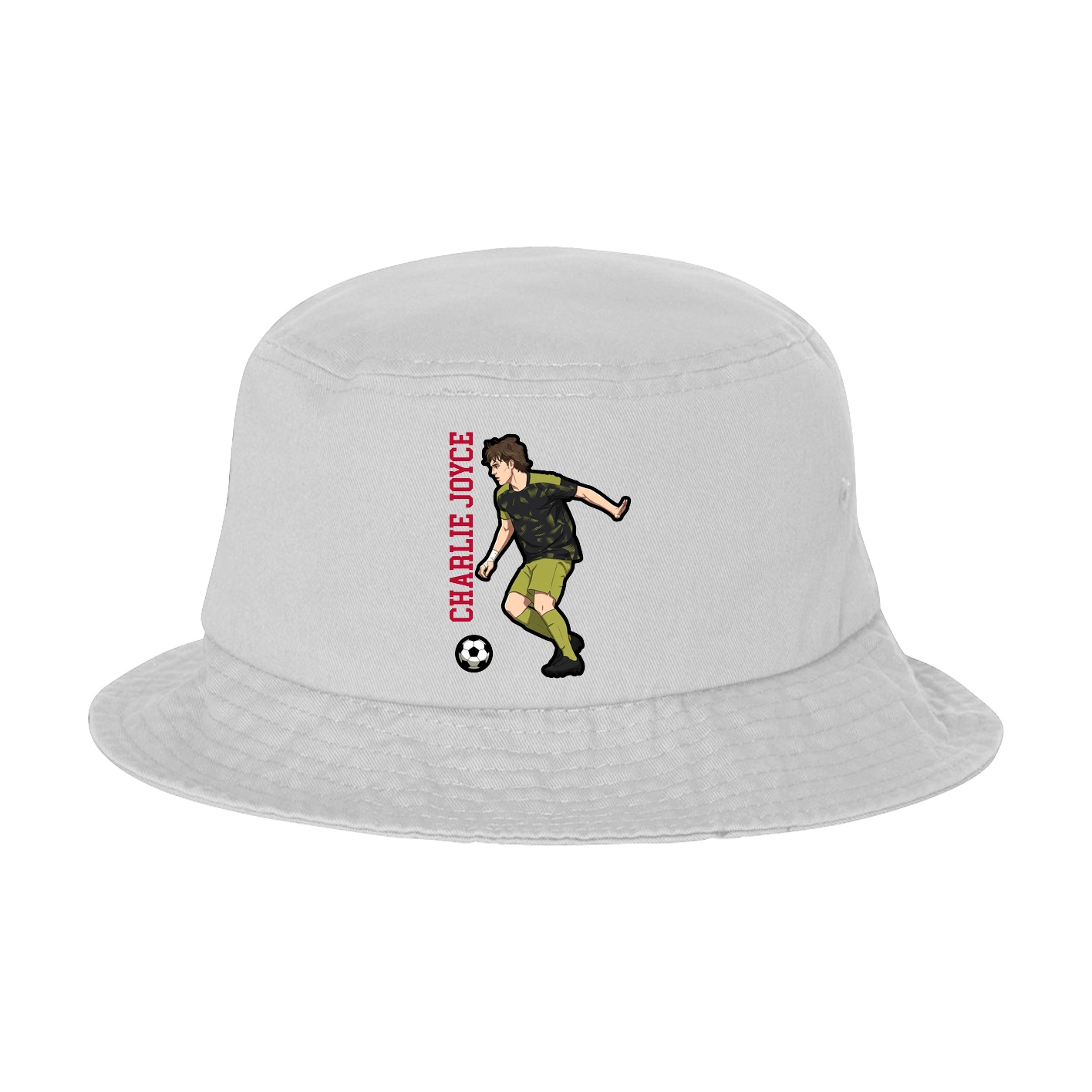 Bucket Cap — Name Vertical in White