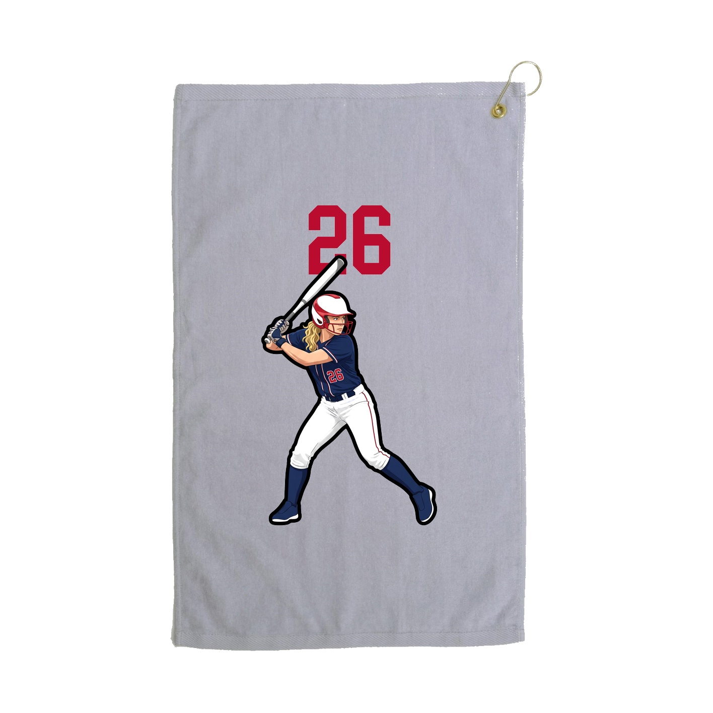 Golf Towel — Number Top in Grey
