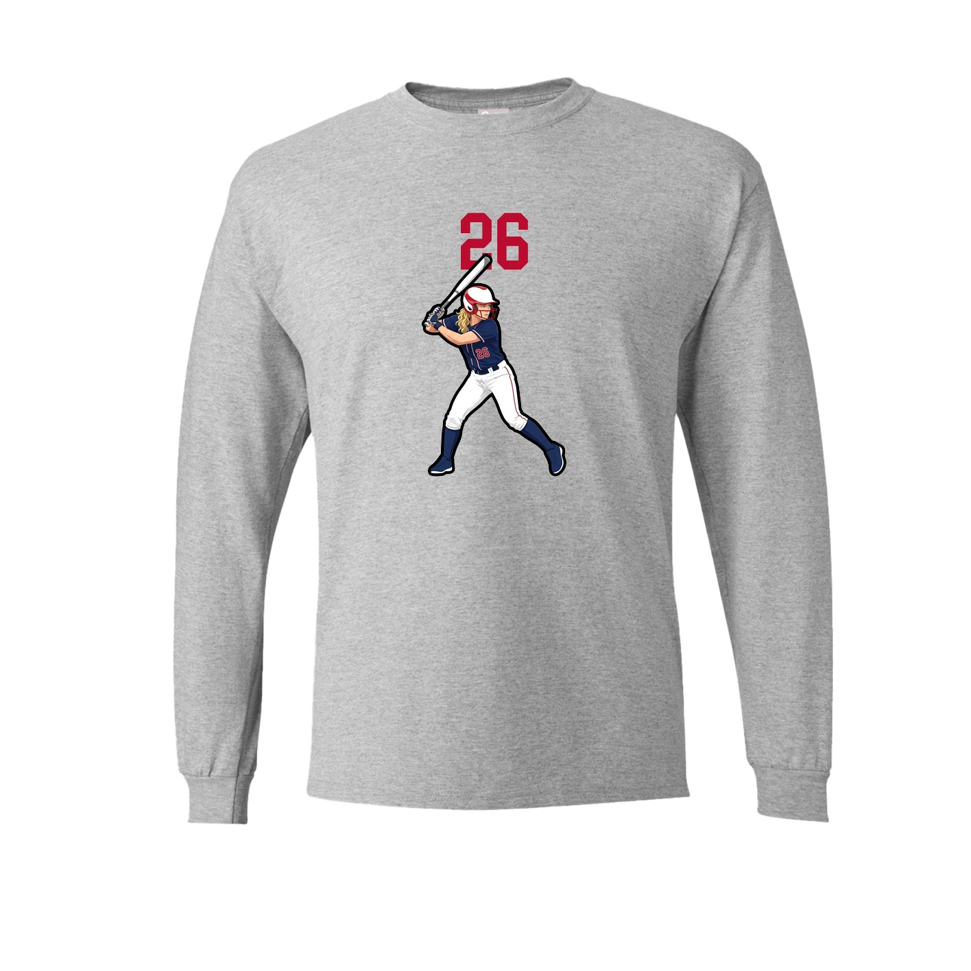 Long Sleeve Tee — Number Top in Grey