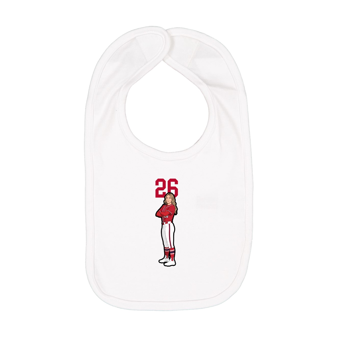 Infant Bib — Number Top in White