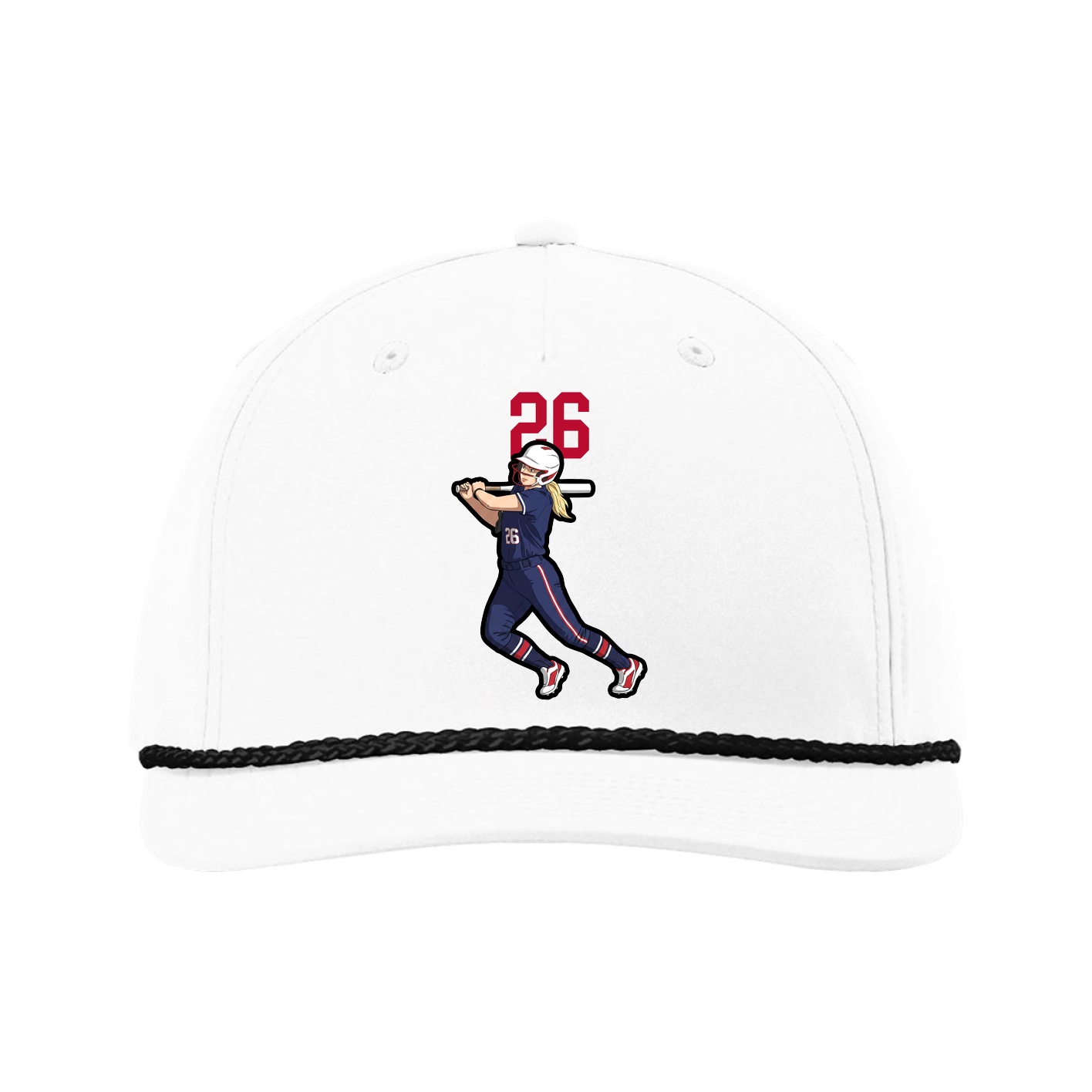 Five-Panel Classic Rope Cap — Number Top in White