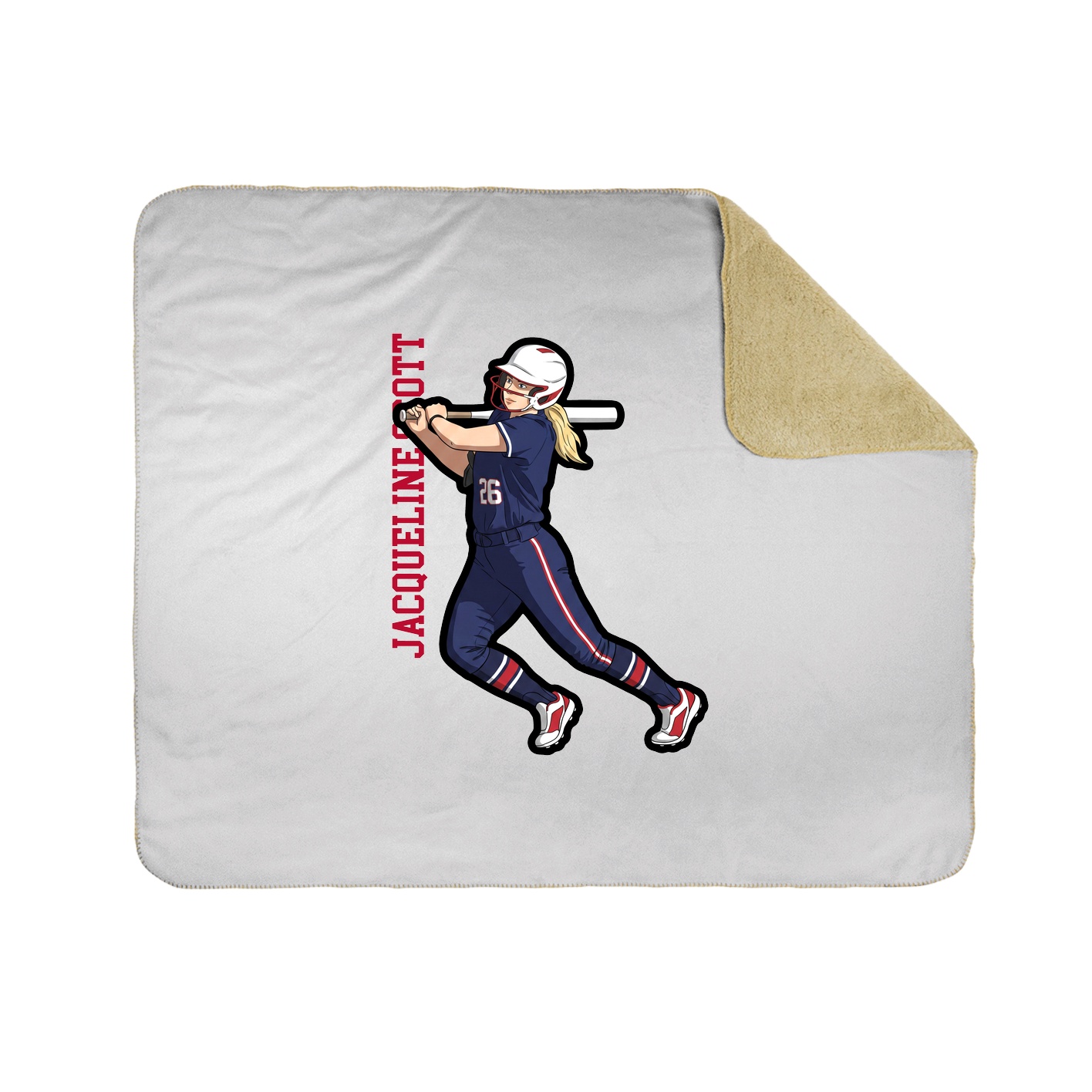 Throw Blanket — Name Vertical in White