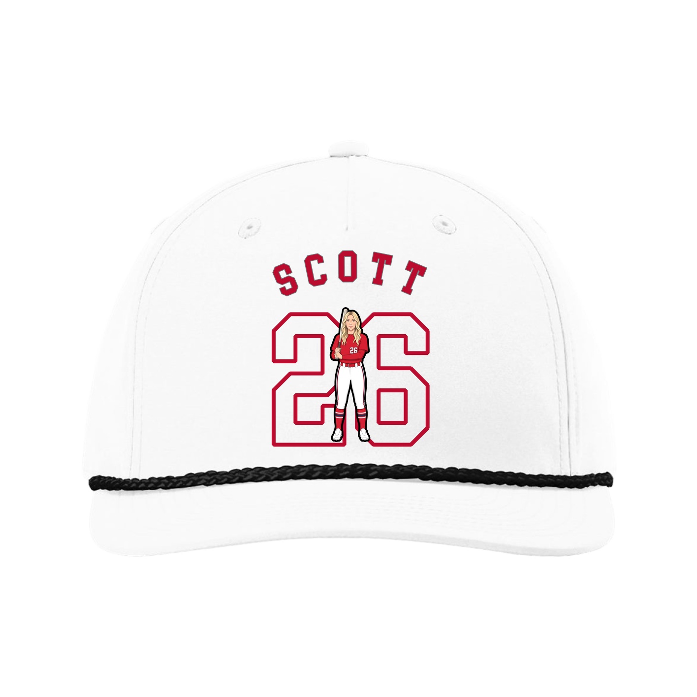 Five-Panel Classic Rope Cap — Shirsey Arch in White