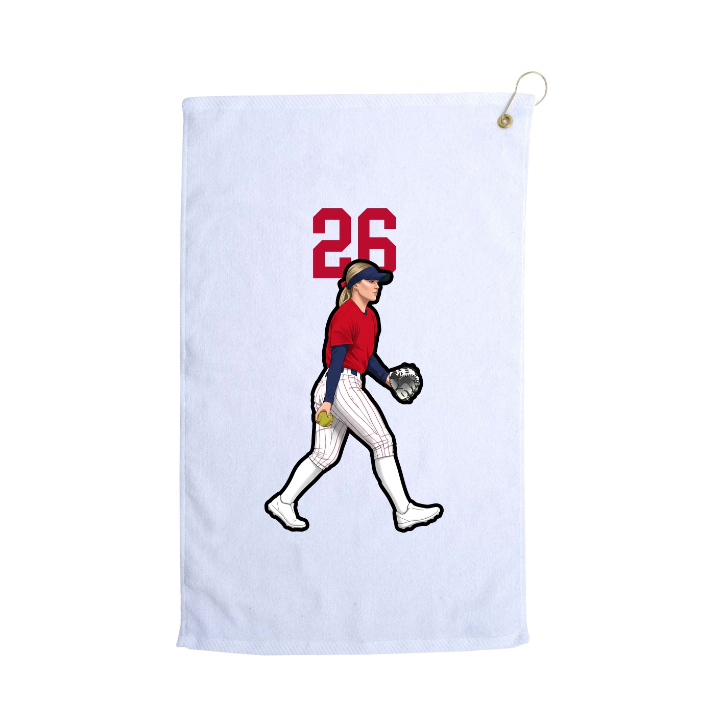 Golf Towel — Number Top in White