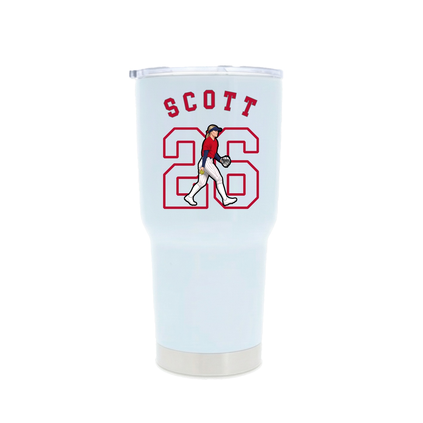 30oz Stainless Steel Tumbler — Shirsey Arch in White