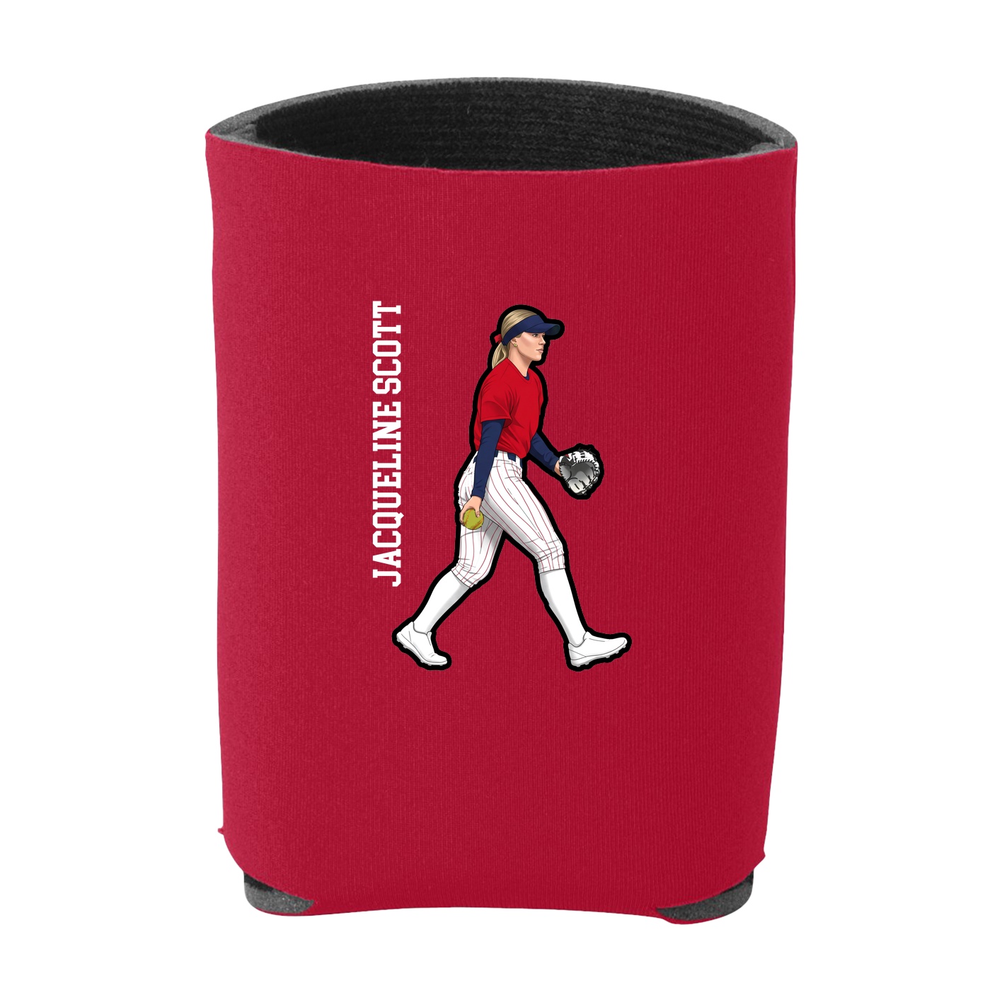 Can Holder — Name Vertical in Red
