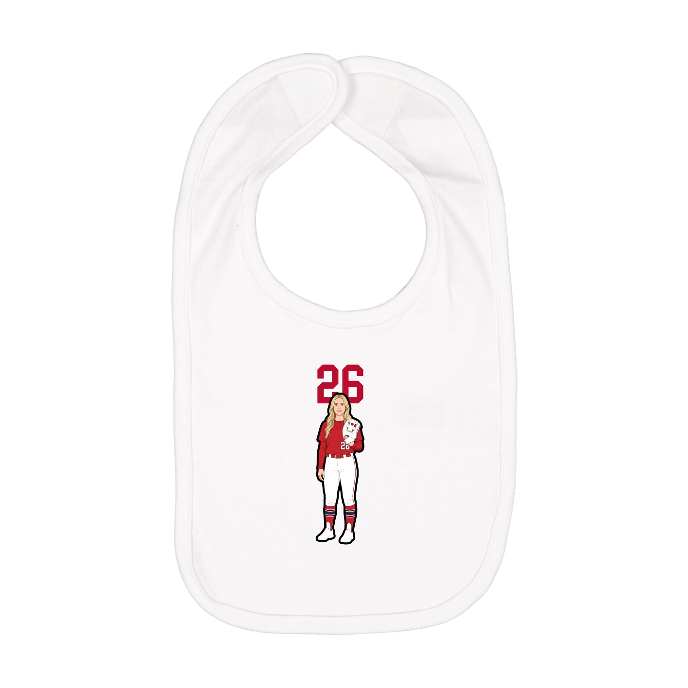 Infant Bib — Number Top in White