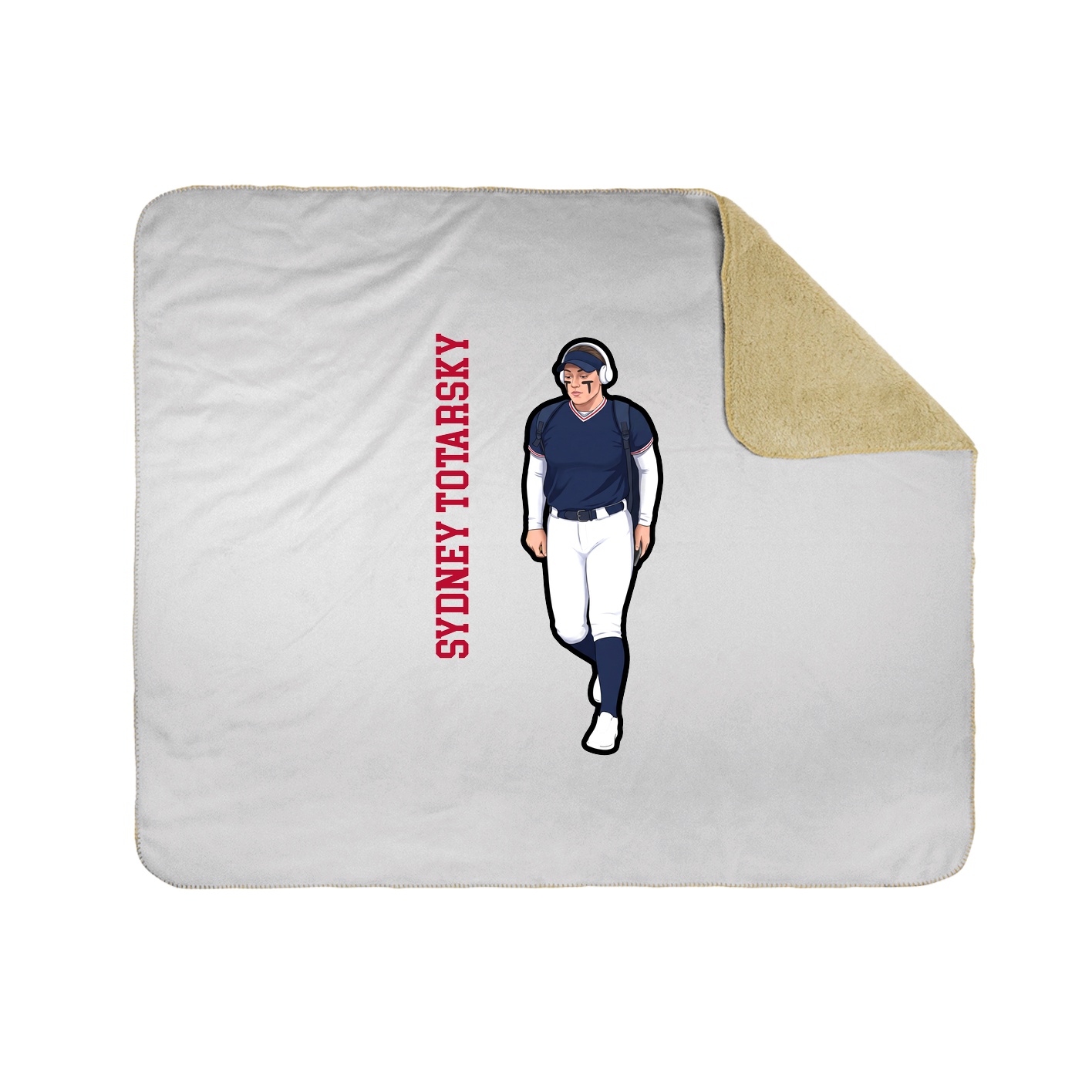 Throw Blanket — Name Vertical in White