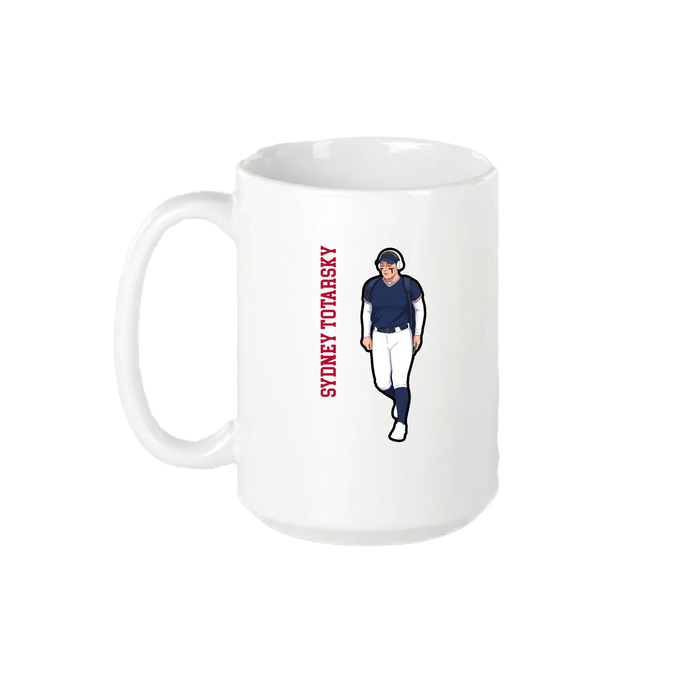 15oz Coffee Mug — Name Vertical in White