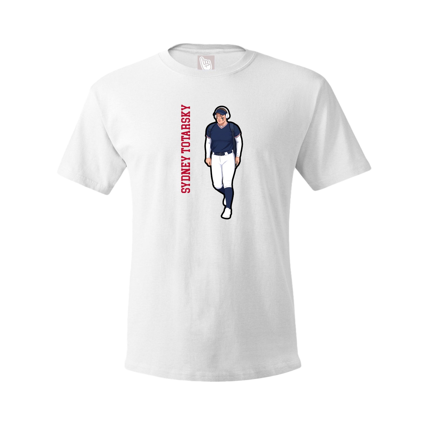 Youth Tee — Name Vertical in White
