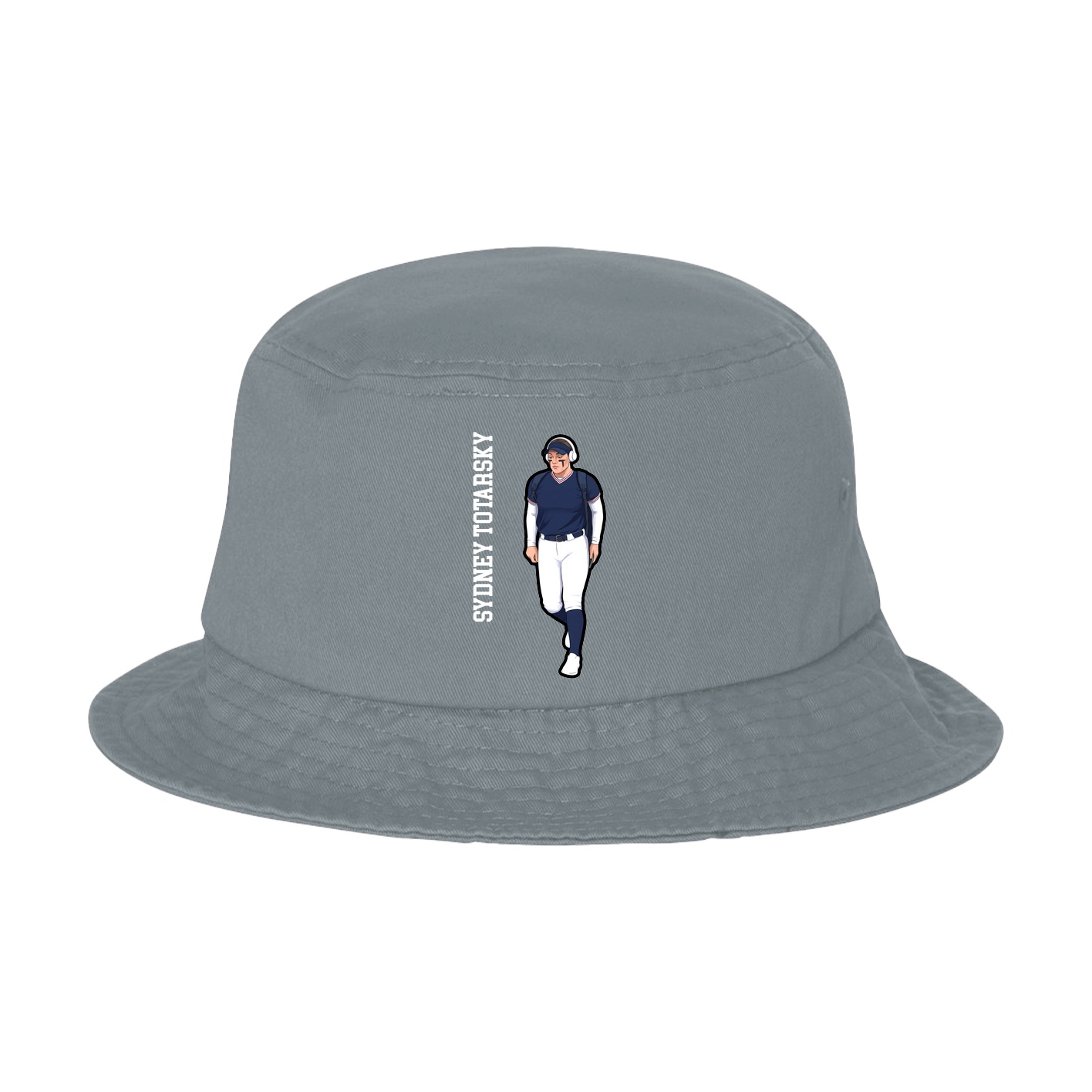 Bucket Cap — Name Vertical in Grey